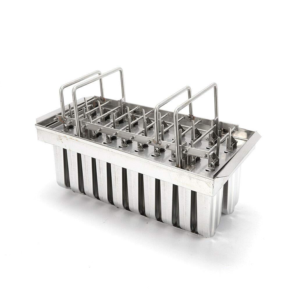 Stainless Steel Ice Lolly Popsicle Molds Kit 20Pcs Ice Cream Stick Holder Round Head Grooved