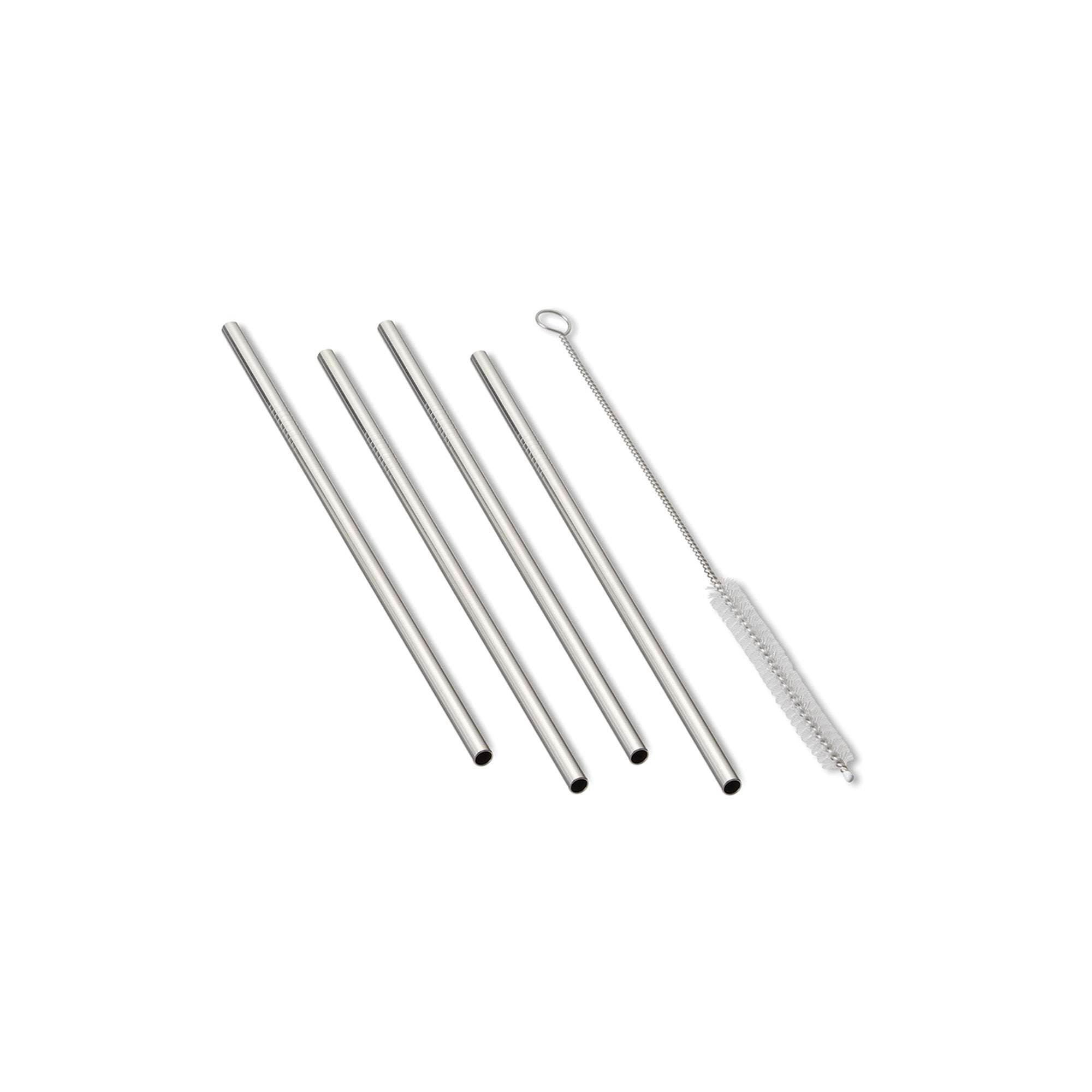 Outset Stainless Steel Straight Reusable Straws, 1 X 4.5 X 10 Inches, Metallic