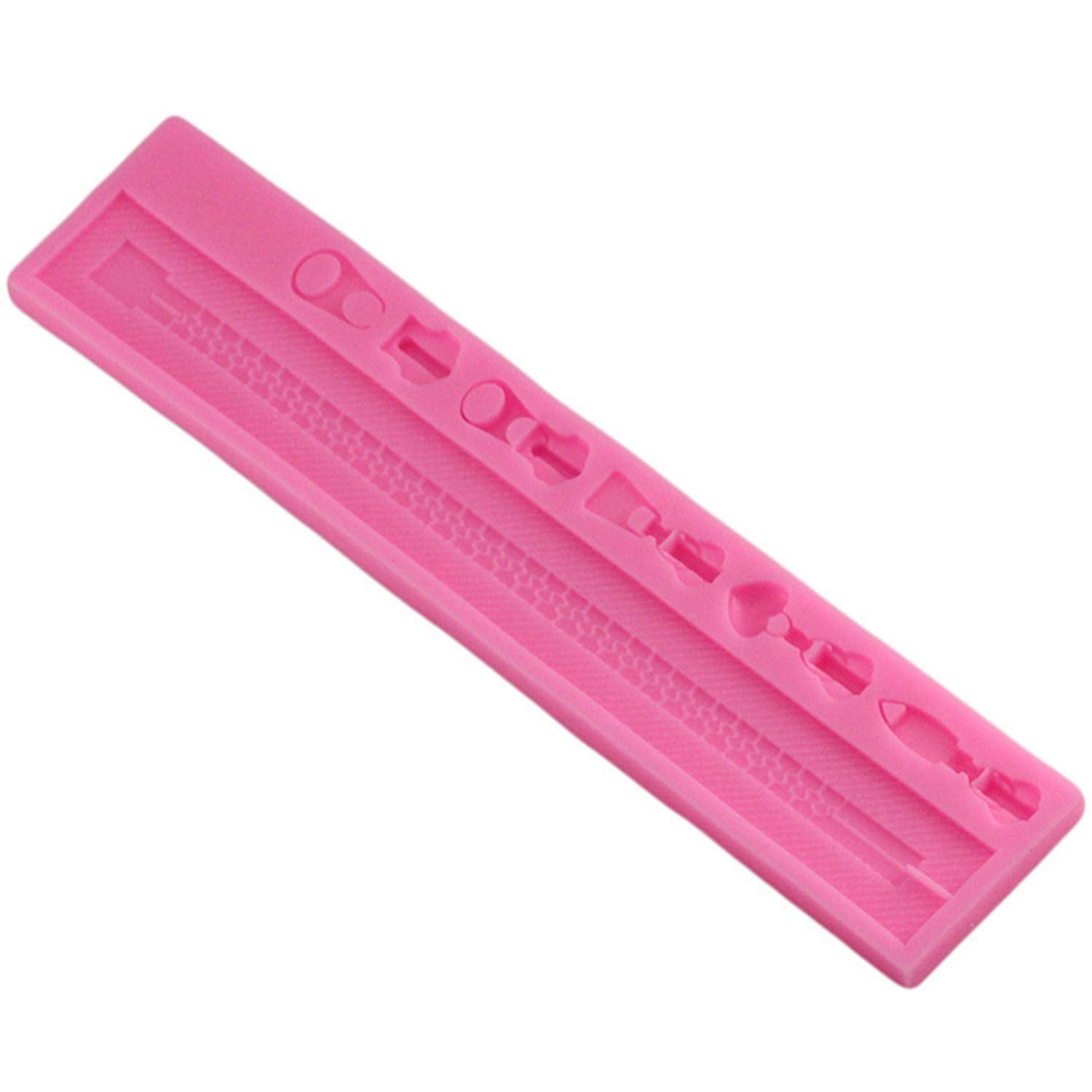 Clothes Zipper Chain For Diy Cake Cupcake Topper Fondant Baking Biscuit Tray 3D Chocolates Hard Candies Drop Glue Decor Silicone