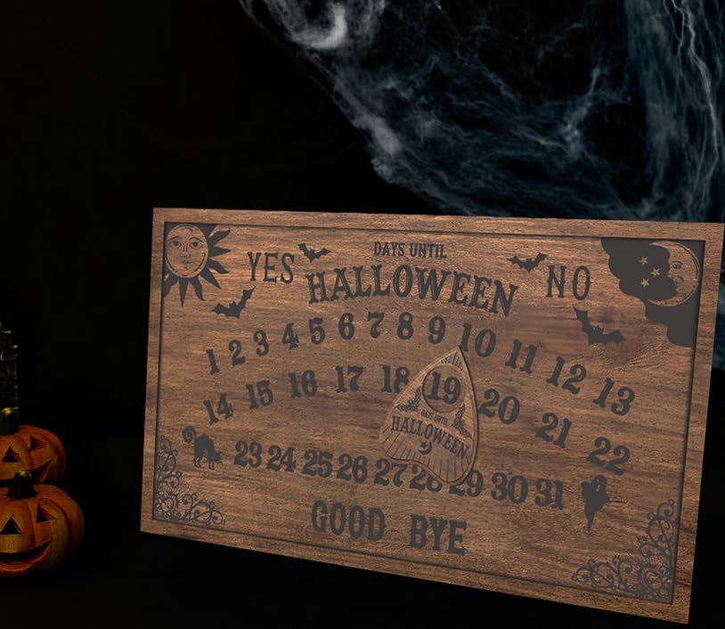Halloween Decorations Wooden Advent Countdown Calendar Halloween Home Decor Creepy Board with Magnets Effect for Halloween Party