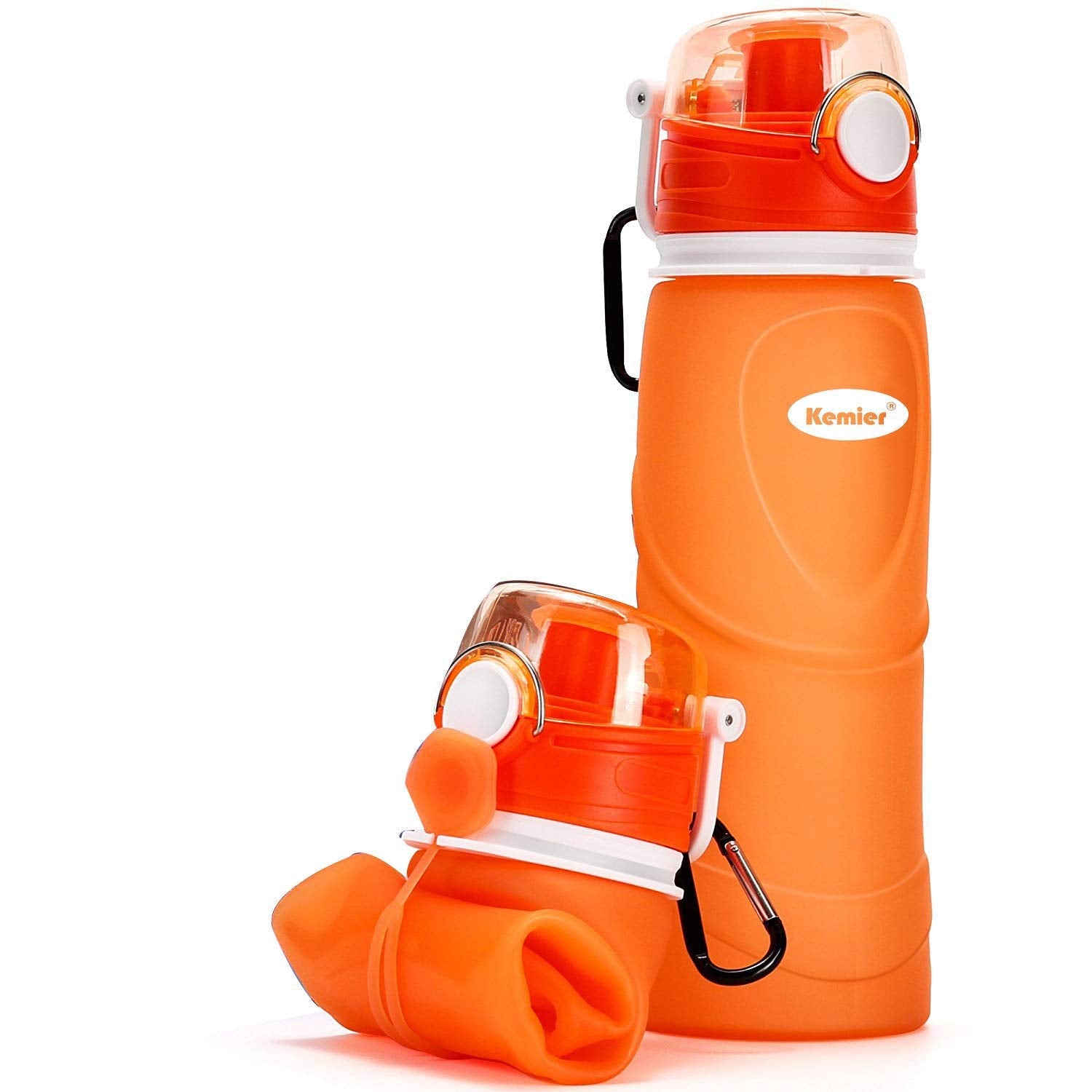 Kemier Collapsible Silicone Water Bottles-750Ml,Medical Grade,Bpa Free Travel Water Bottle Can Roll Up,26Oz,Leak Proof Foldable