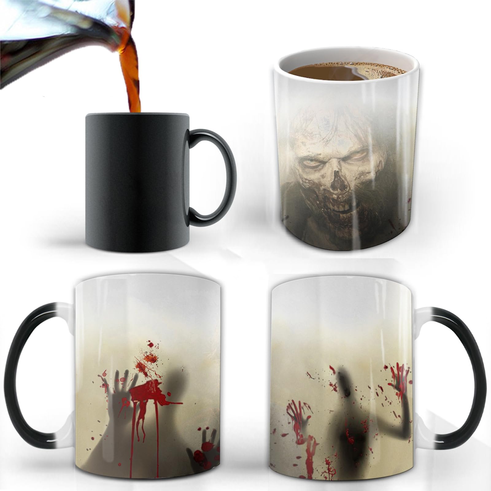 Aigori Walking Dead Coffee Mug, Horror Coffee Mug, Color Changing Zombie Ceramic Mug(11Oz), Novelty Gifts For Halloween Birthday