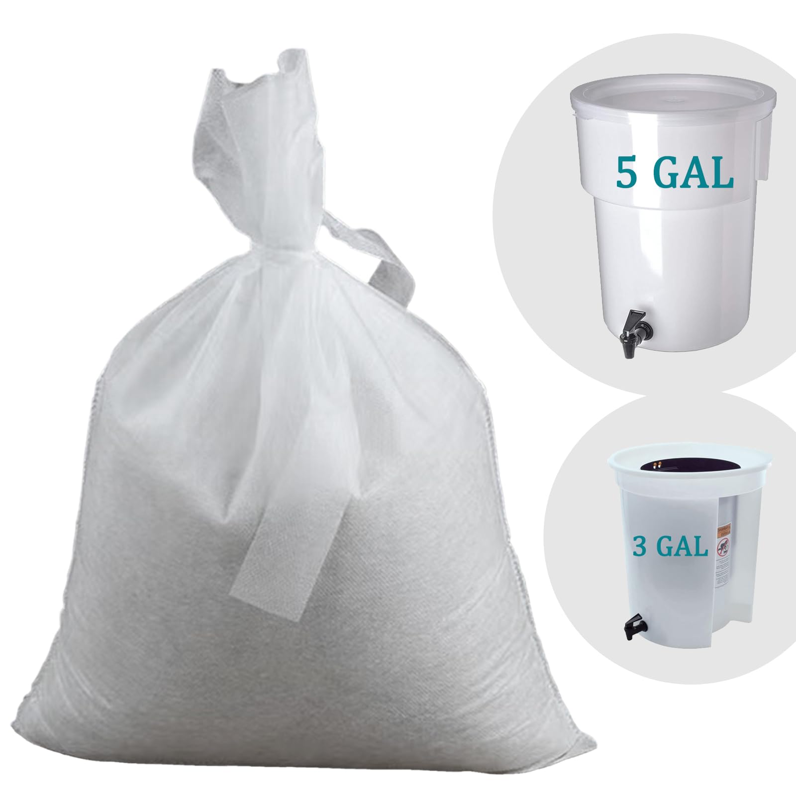 Yzurbu 100Pcs 16''X20'' Cold Brew Coffee Filter Bags, No Mess Disposable Filter Bag With Straps For Coffee Shop 5-Gallon Systems