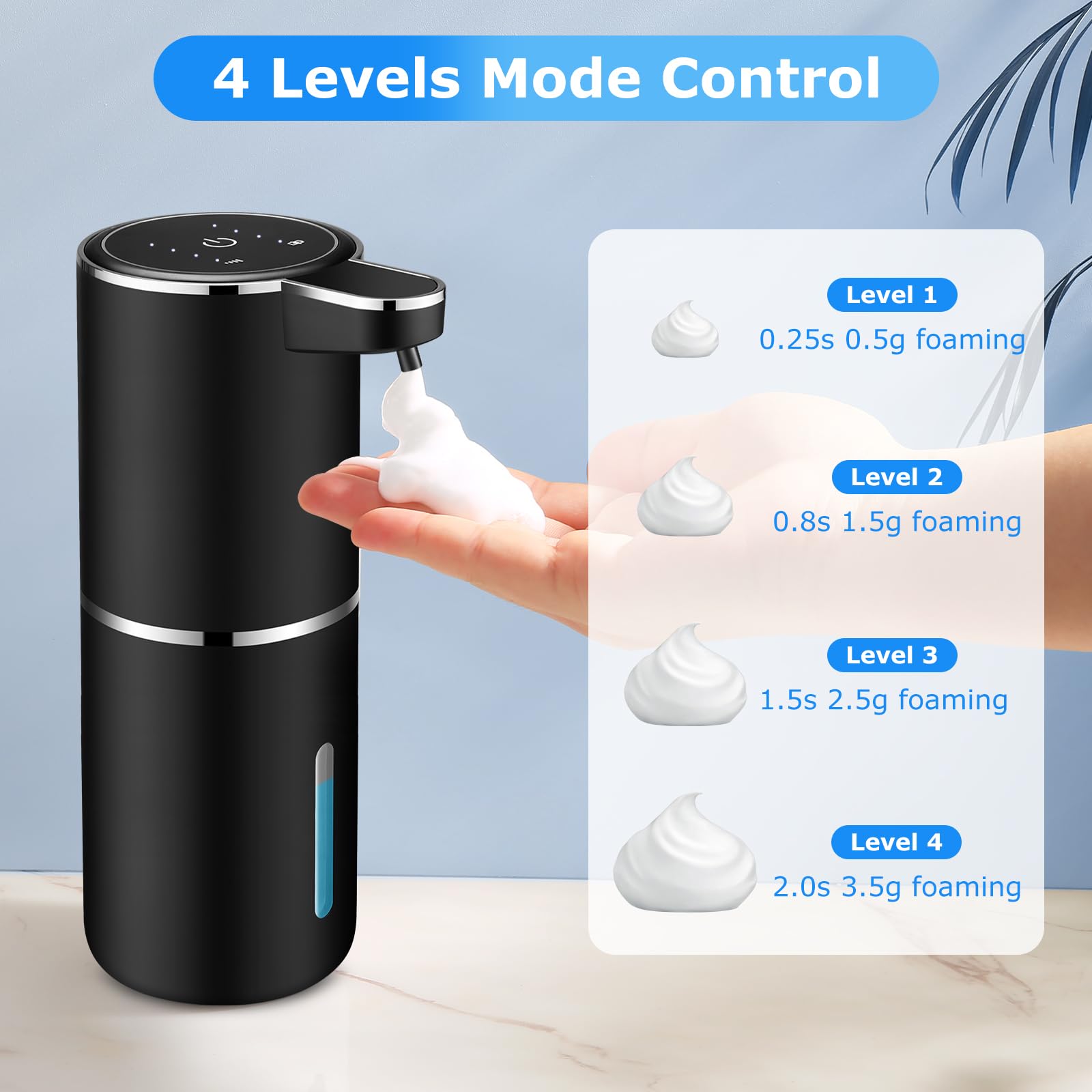 2 Pack Automatic Soap Dispensers,13.4Oz/380Ml Usb Touchless Automatic Foaming Soap Dispenser,Rechargeabled Wall Mounted Smart So