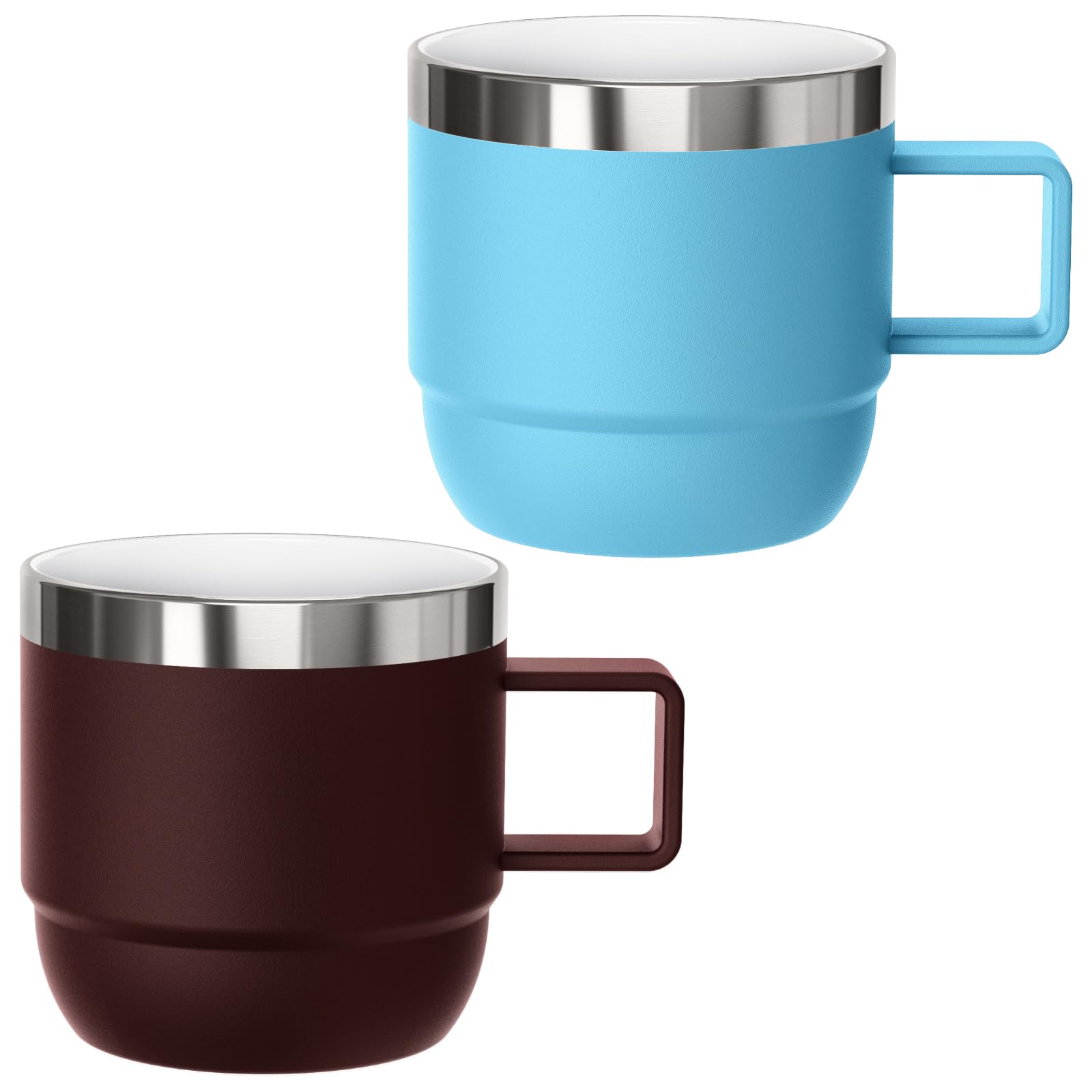 Cafezi 6 oz Small Espresso Mug, CeramicLining, 18/8 Stainless Steel
