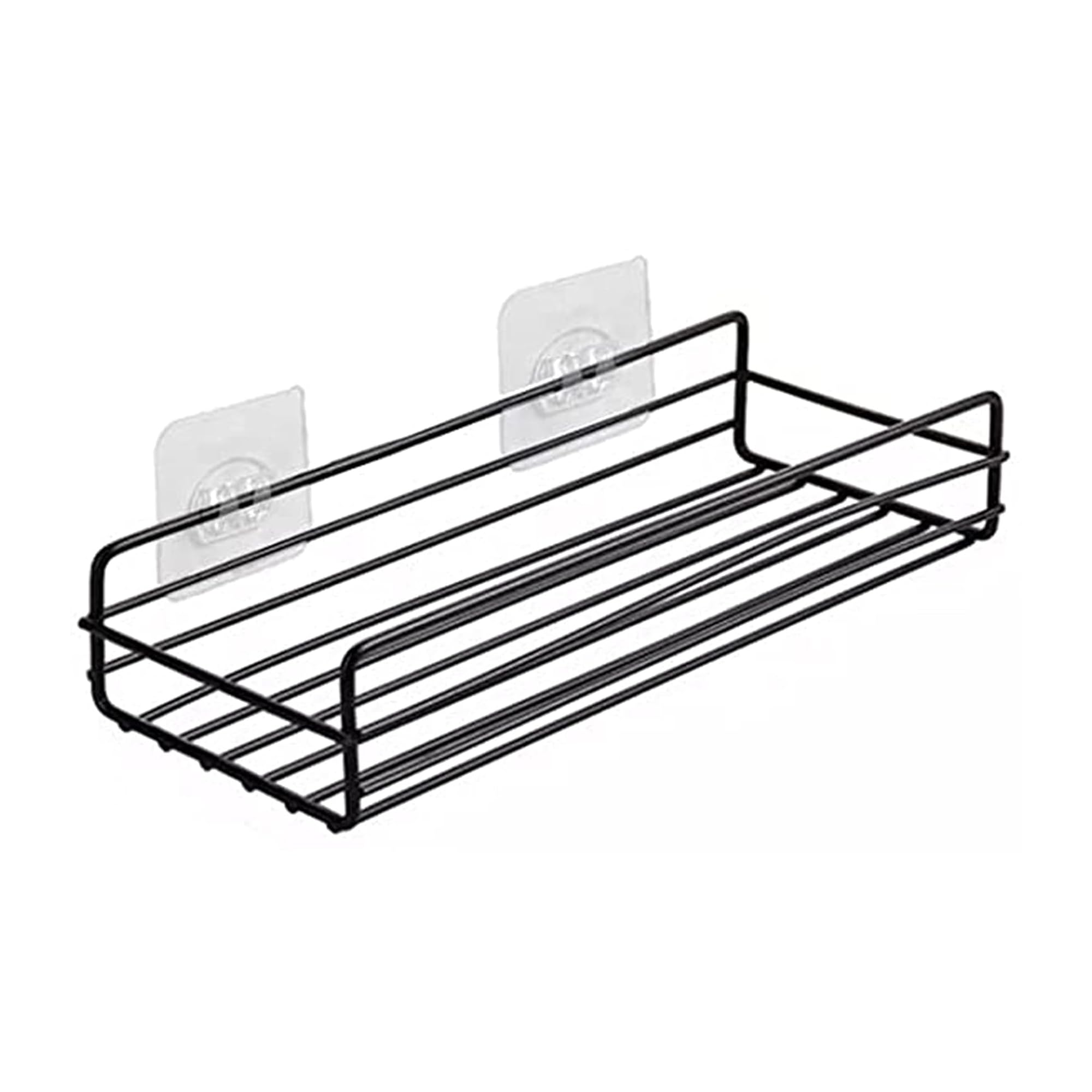 Sulfar Self Adhesive Steel Bathroom ShelfMultipurpose Rack, Organizer For Bathroom & Kitchen, Bathroom Accessories (Black)