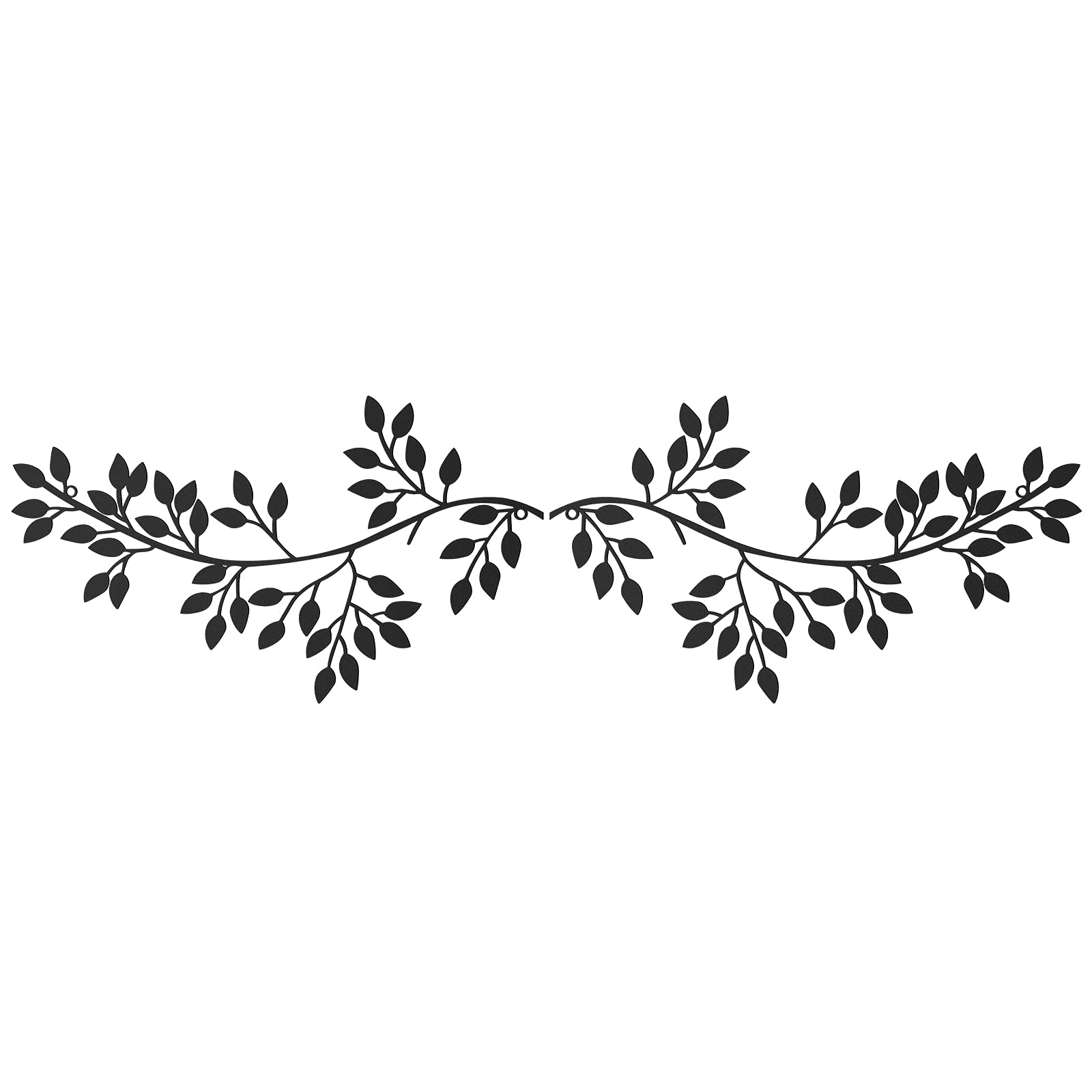 Hotop 2 Pieces Metal Tree Leaf Wall Decor Vine Olive Branch Art Wrought Iron Scroll Sculptures Above The Bed, Living Room, Outdo