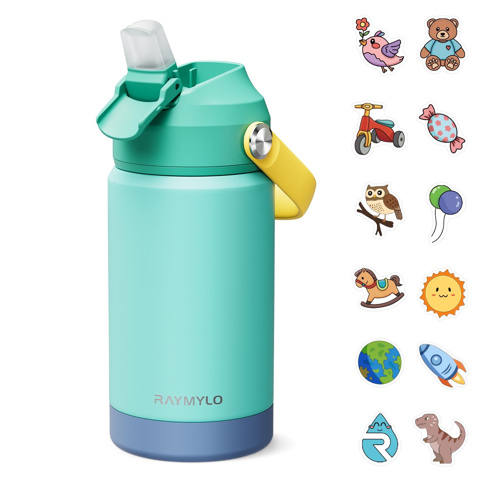 RAYMYLO Kids Water Bottle Insulated, Toddler Water Bottle for school 12oz