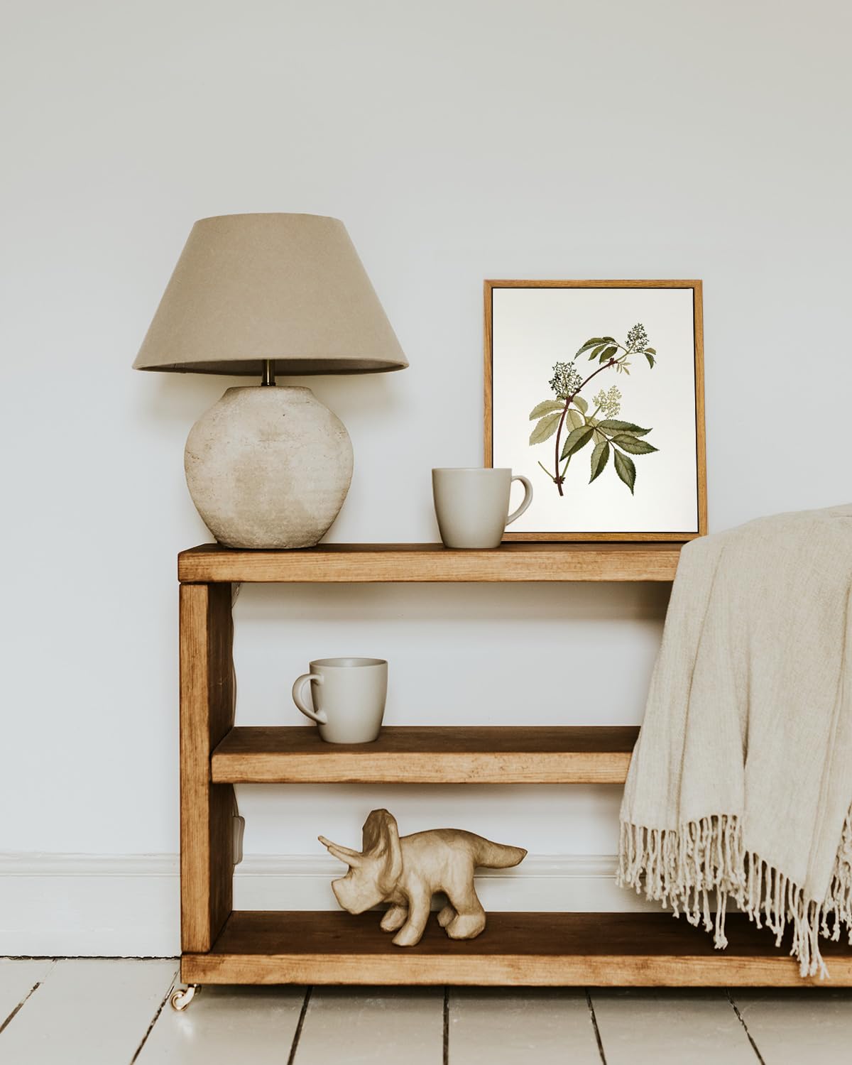 Viyyiea Framed Vintage Botanical Wall Art Prints Sambucus Racemosa Plant Canvas Wall Art Painting Prints Rustic Farmhouse Wall D