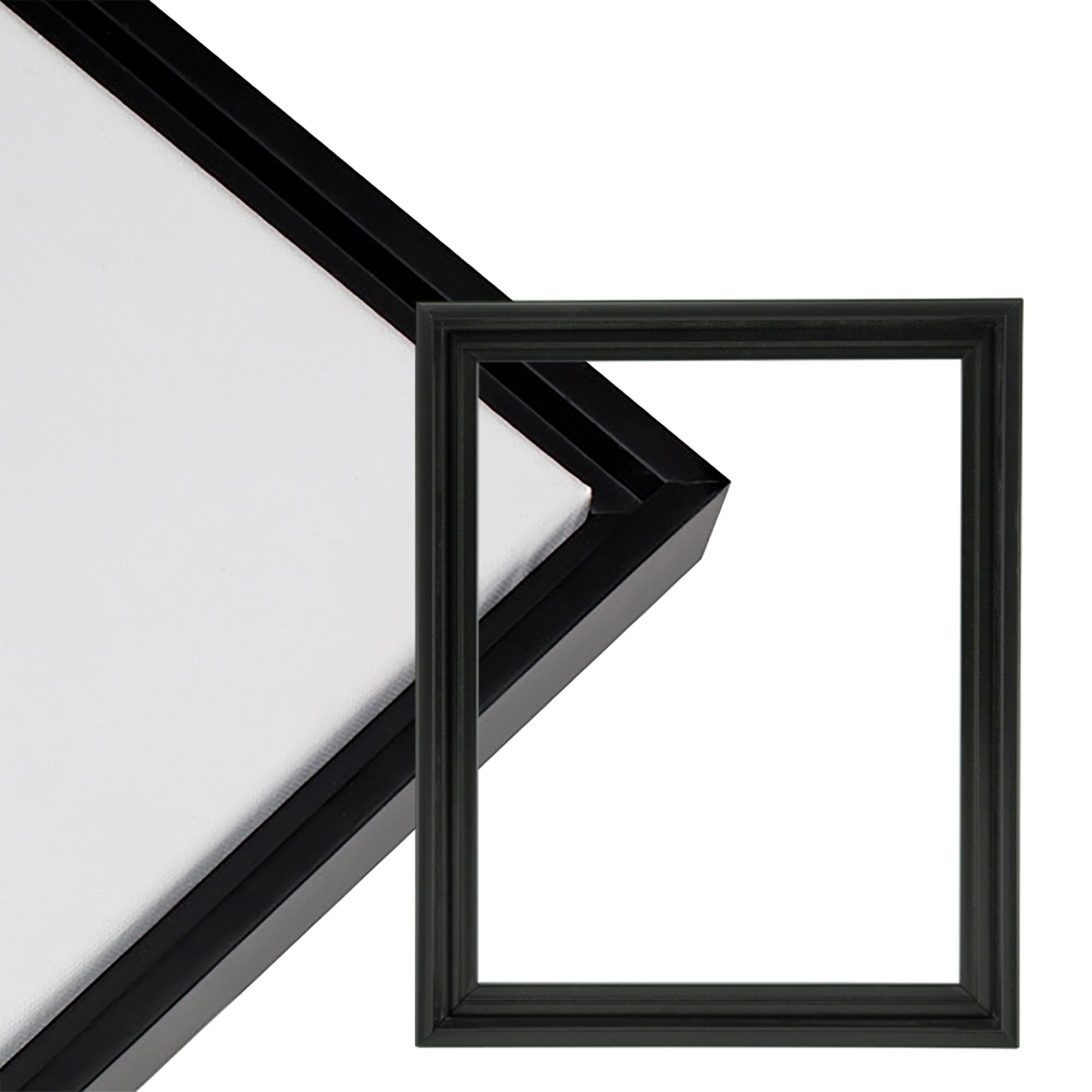 Jerry's Artarama 3/4 Core Floater 3 Pack Frames for Canvas Artwork Display [8x10 - Black]- Perfect for Home Wall Decor  Bedroom Wall Art  Living Room Decor - Wall Art Frame with Floating Effect