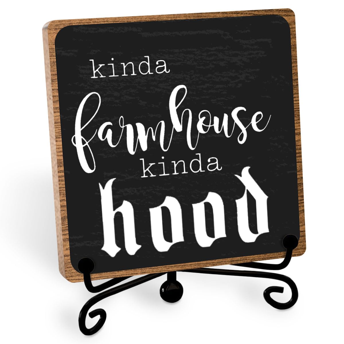 Home Decorative Sign, Farmhouse Plaque Wooden with Stand, Housewarming Gifts for Women Men, Table Desk Cubicles Accessories for 