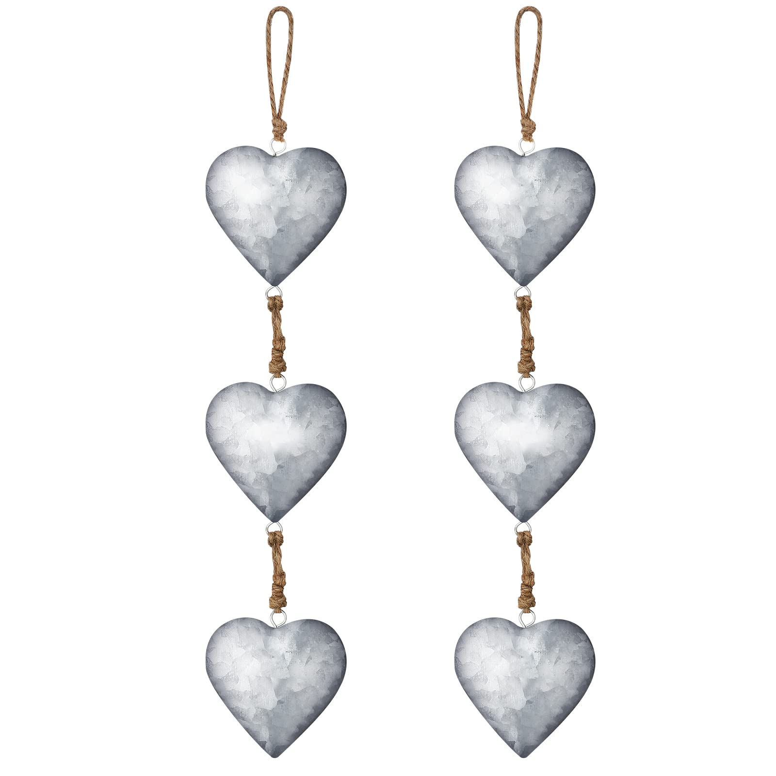Moxweyeni 2 Pieces Metal Heart Wall Decor Galvanized Heart Wall Hanging Sign Valentines Day Rustic Wall Hanging Art for Home In