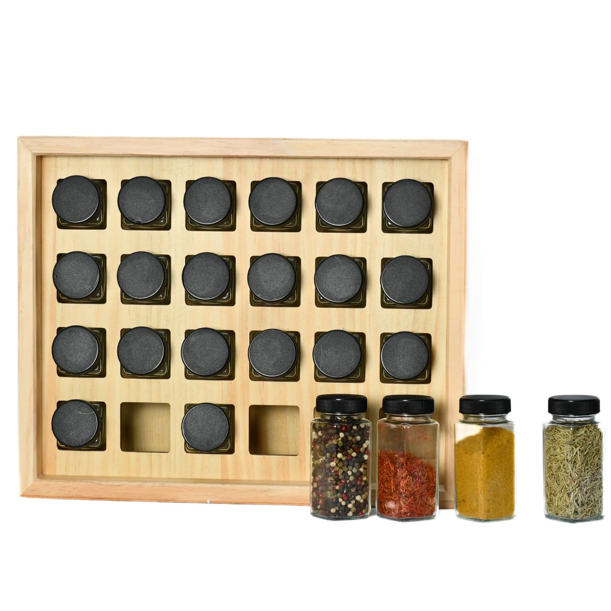 The Rack Co. 24 Spice Jars Counter Top Wood Cabinet