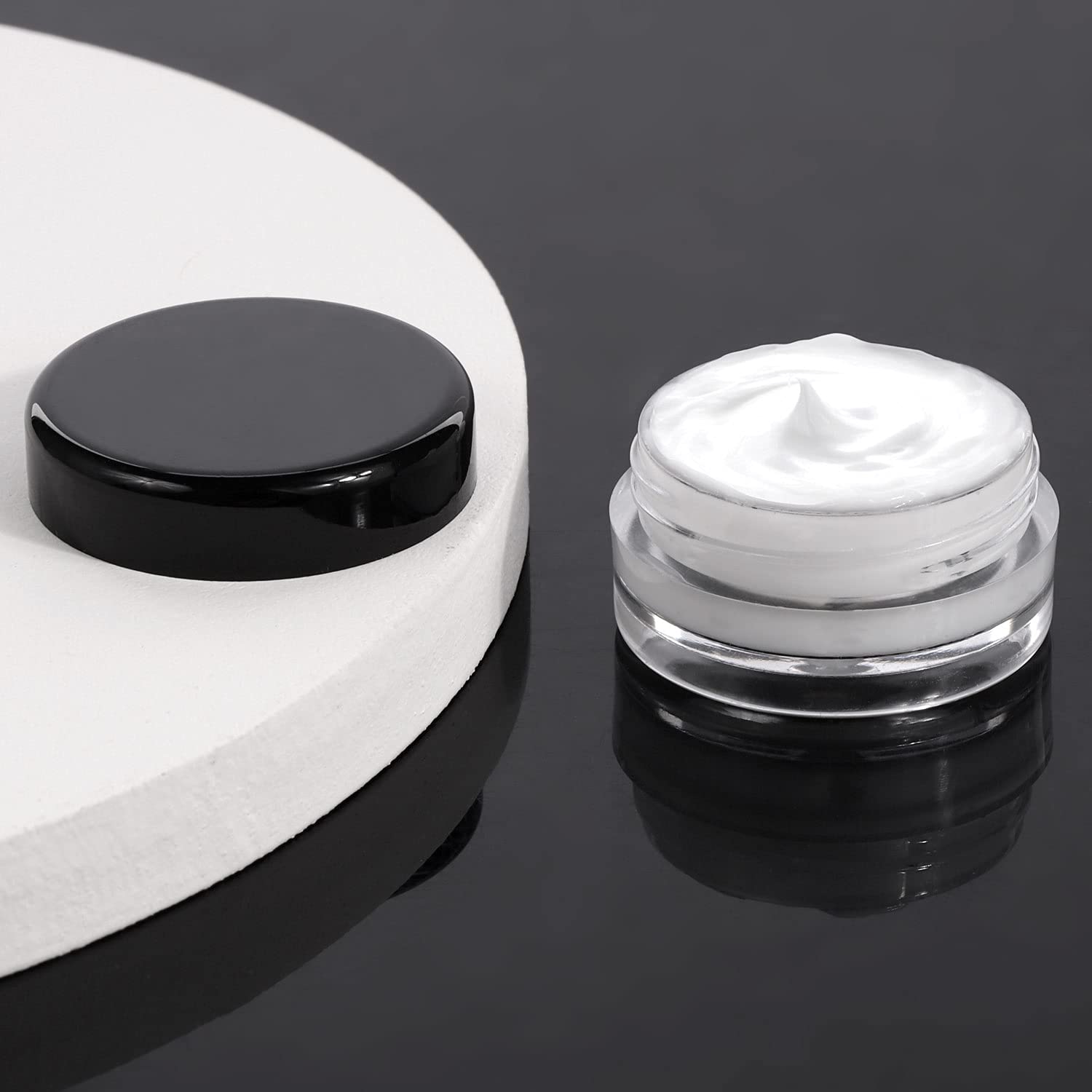 100 Pieces 10G Small Containers With Lids Plastic Jar Cosmetic Jars Empty Makeup Sample Containers Lip Balm Containers - Black