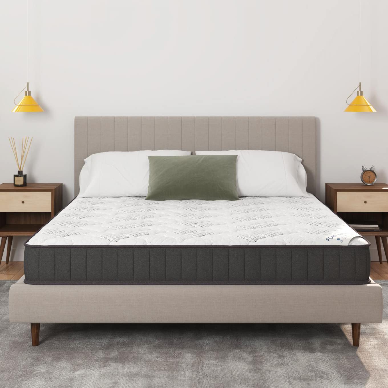 Ottomanson 9 King Mattress In A Box Made In Usa, Medium-Firm Mattress, Hybrid Mattress Cool Improved Airflow With Edge To Edge P