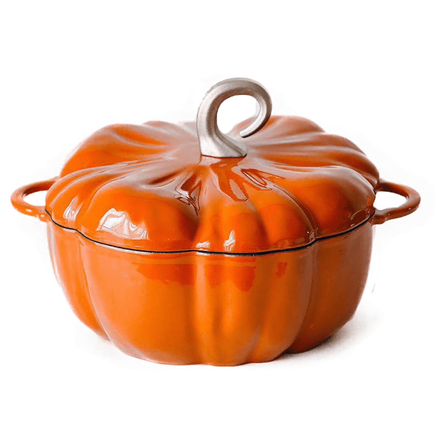 GFHVDC Enameled Cast Iron Dutch Oven Non Pumpkin Stew Soup Stock Pot Casserole, Stick Pan Pumpkin Stew Soup Stock Pot Casserole 