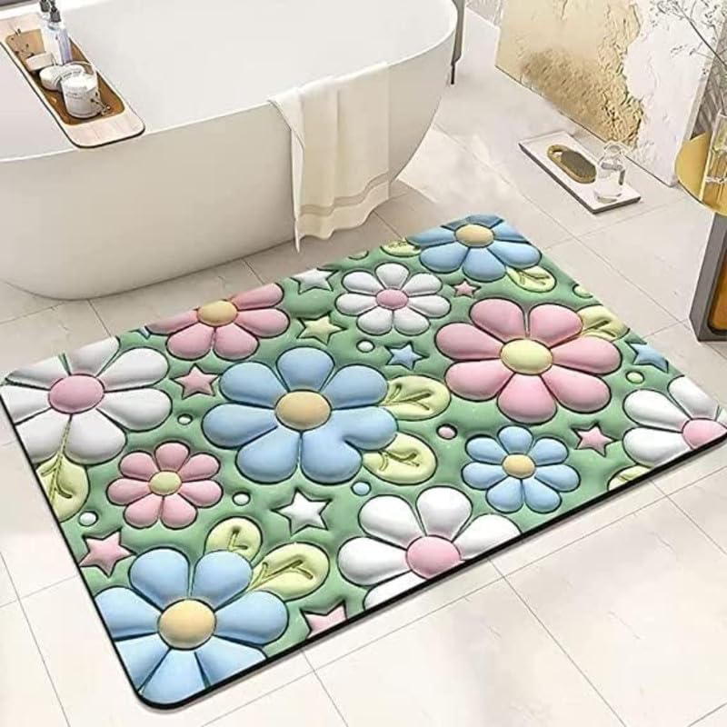 Veemok Round Bathroom Foot Mat  Soft, Absorbent, and NonSlip Floor Mat for Bathroom, Shower, Toilet | QuickDrying | Durable H