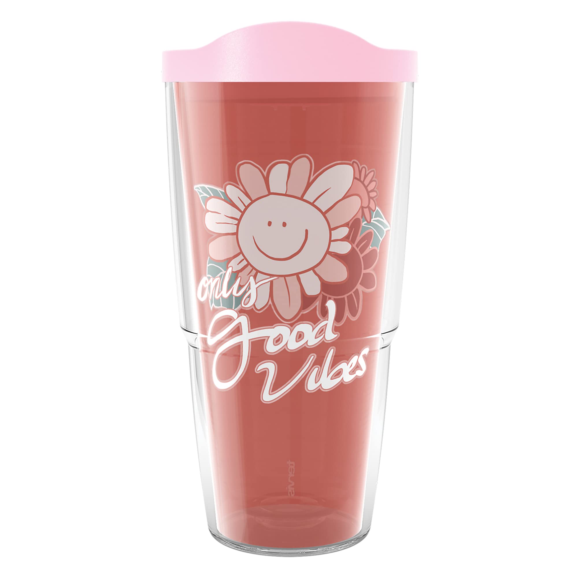 Tervis Only Good Vibes Floral Made In Usa Double Walled Insulated, 24 Oz Tumbler, Classic