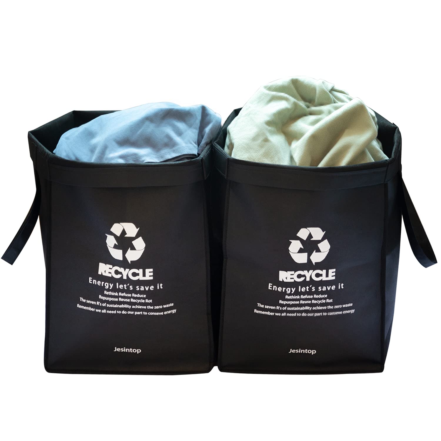 Jesintop Recycle Bins For Kitchen,Ultra-Large Capacity Recycle Waste Bin Bags For Kitchen Home Trash Sorting Bins Organizer Bask
