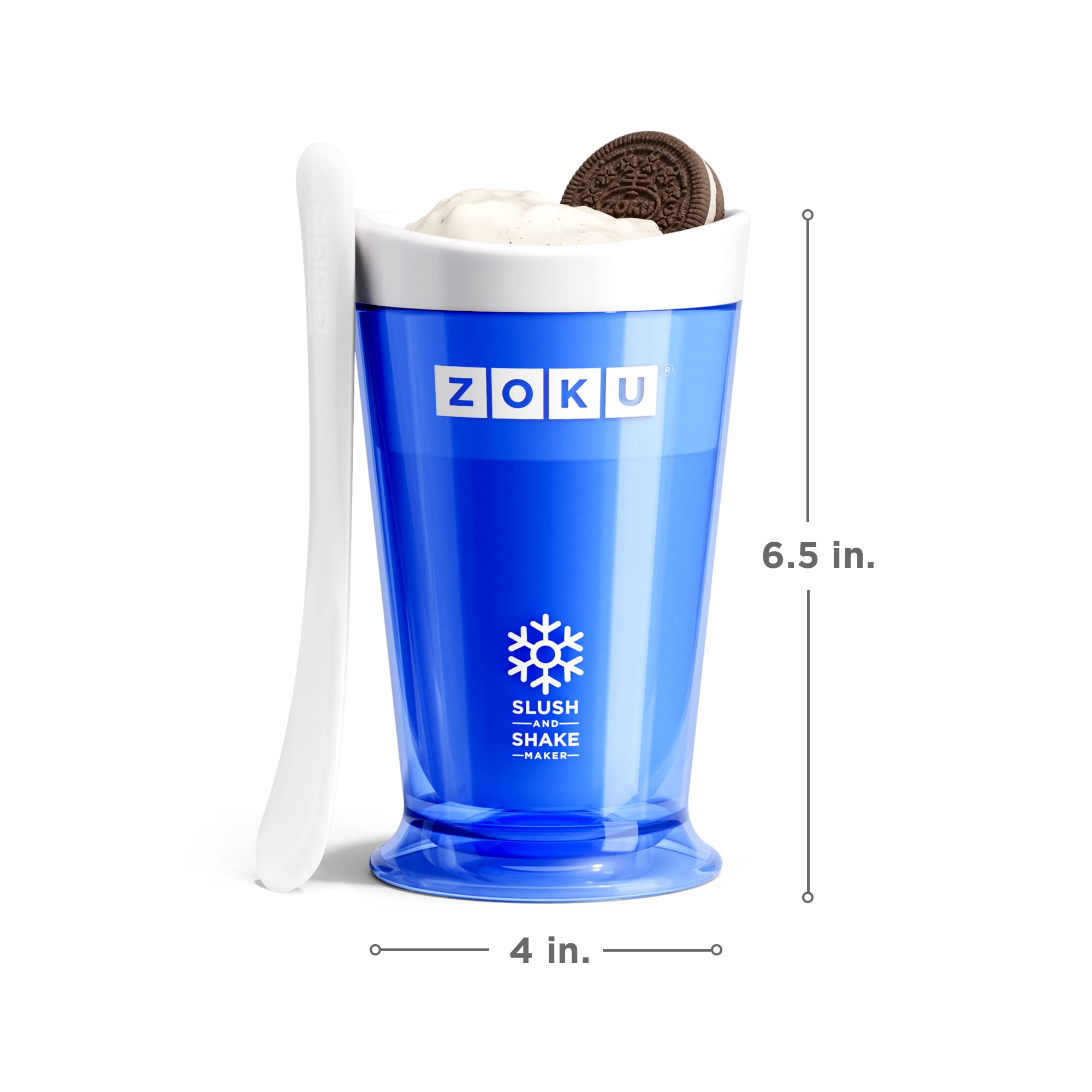Zoku Original Slush And Shake Maker, Slushy Cup 2 Pack For Quick Frozen Homemade Single-Serving Slushies, Fruit Smoothies, And M