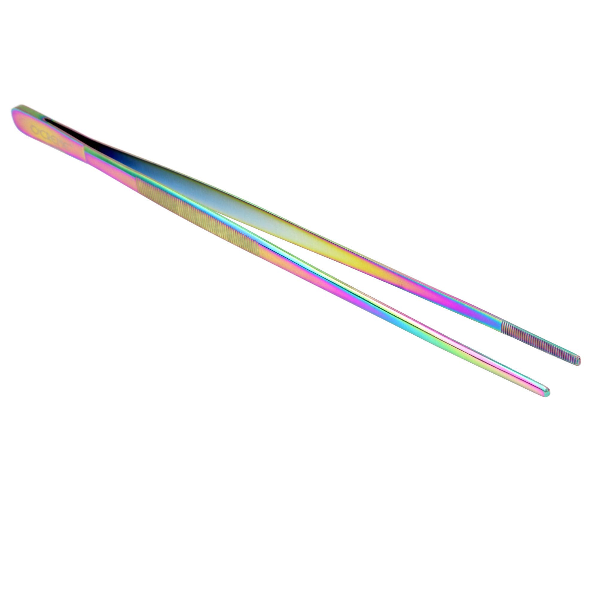 O'Creme 12 Inch Stainless Steel Precision Kitchen Culinary Tweezer Tongs (12'', Blue)