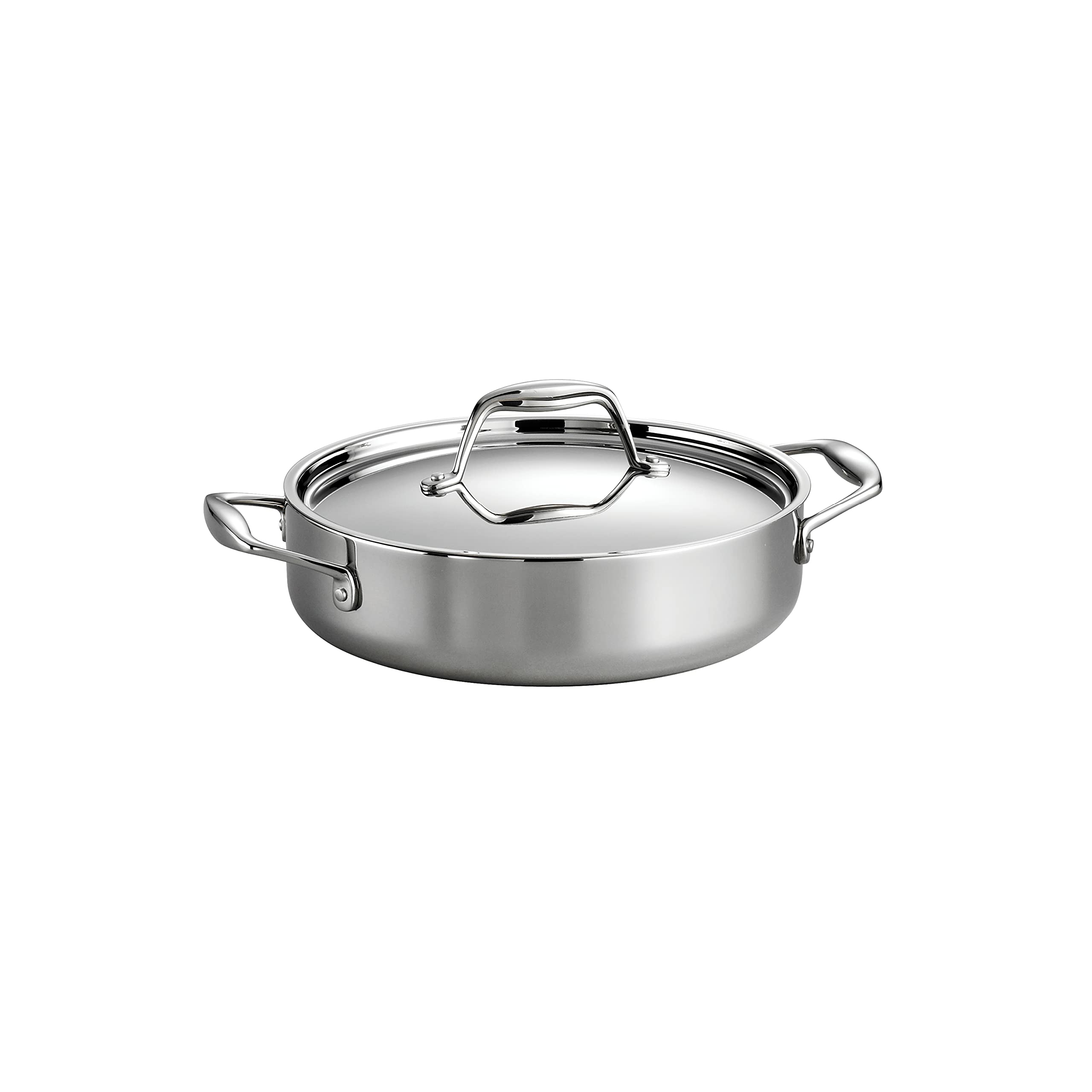 Tramontina Tri-Ply Clad Stainless Steel 3-Quart Braiser Pan With Lid, Induction-Ready, Dishwasher-Safe, Nsf-Certified, Made In B
