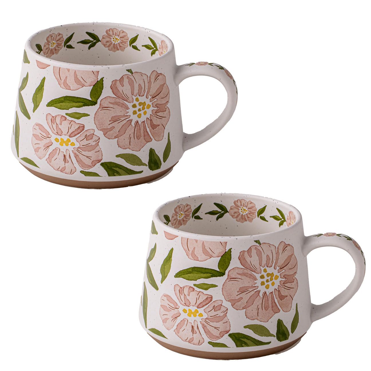 Elegant Floral Ceramic Mug ,Blue Flower Design mug with Handle, Unique Watercolor Flower Design Tea Mug for Home & Office,Microw