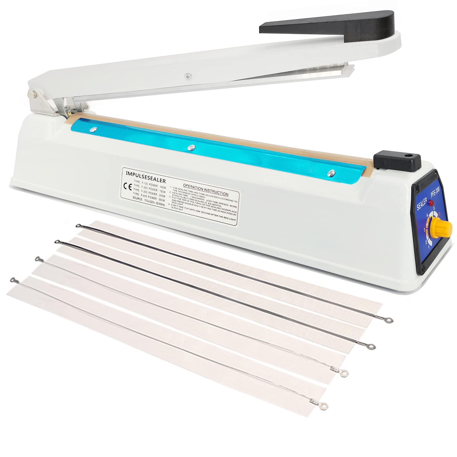 Impulse Heat Sealer Bag Sealer Machine Handheld Sealer Packaging Machine 3mm Sealing for Bag Width Sealing Machine for Self Seal