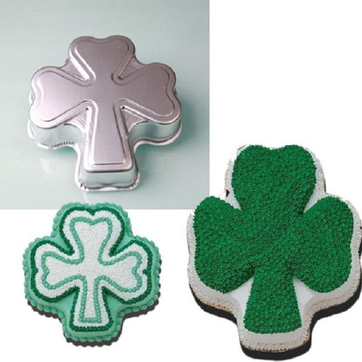 Pormasbenzer 9.5-Inch St. Patrick'S Day Shamrock Cake Pan Clover Mould Aluminum 3D Diy Cake Baking Pan For Birthday, Anniversary