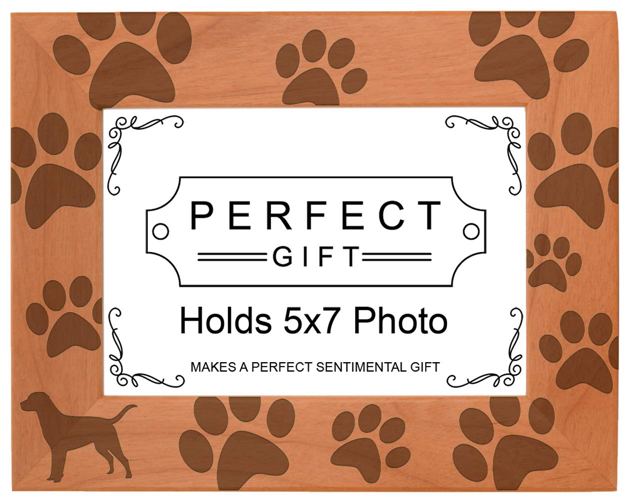 Gifts For All By Rachel Olevia Dog Lover Gift Labrador Retriever Paw Prints Natural Wood Engraved 5x7 Landscape Picture Frame Wo
