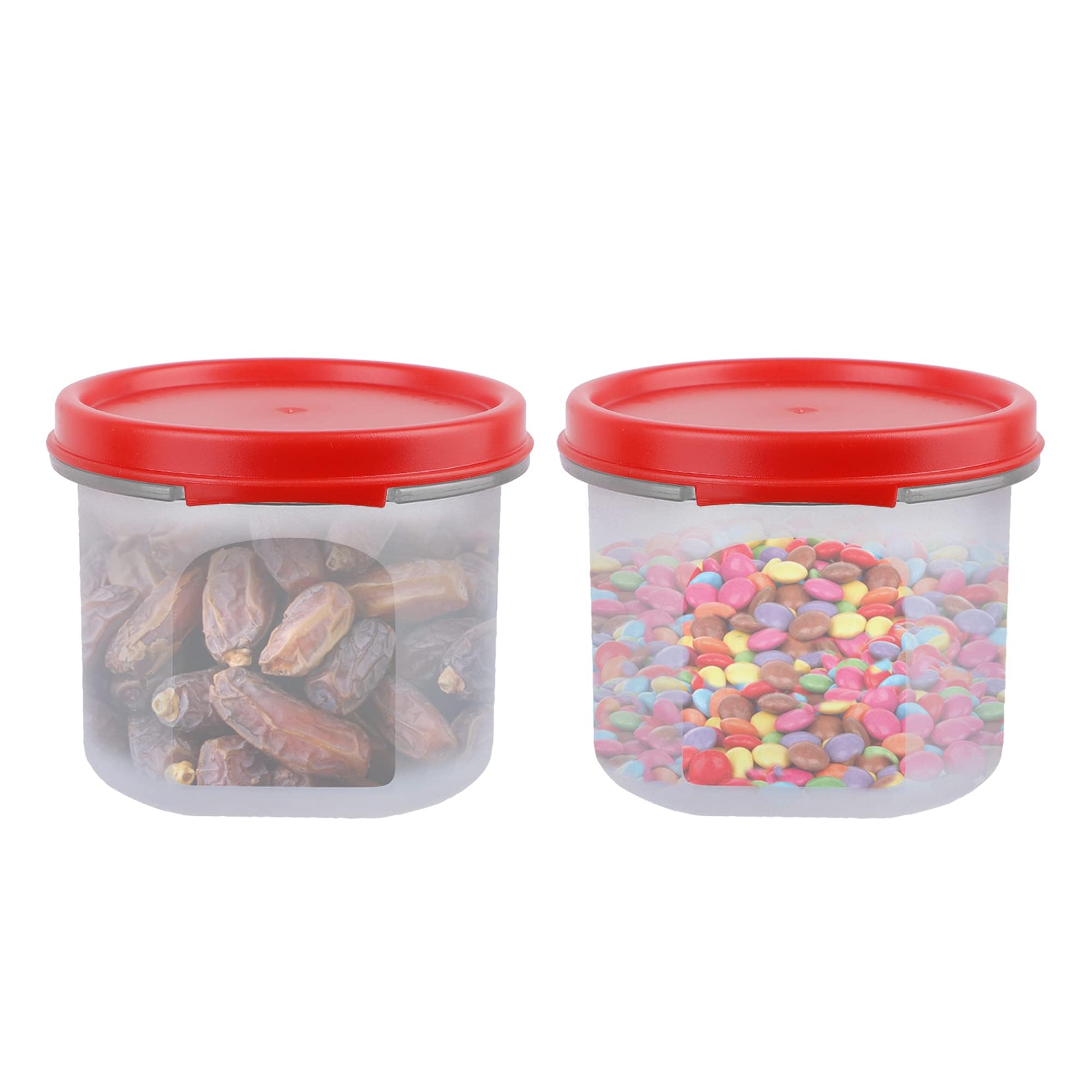 Simparte Smart Slim Storage AirTight & Leak Resistant Plastic Round Modular Container For Juice, Snacks, Spices, Dry Fruits, St