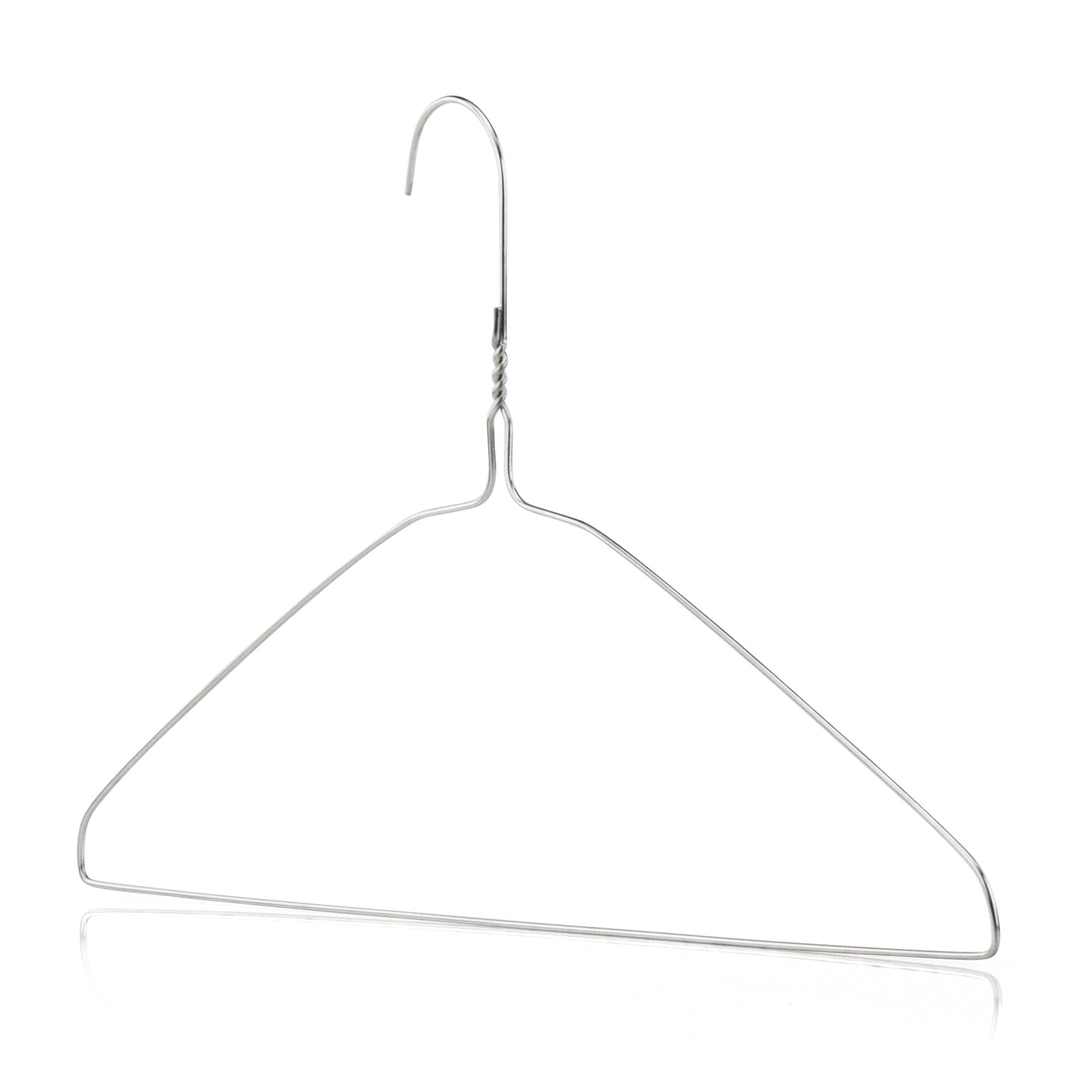 HANGERWORLD Silver Metal Wire Clothes Hangers, 16inch, 13 Gauge, 10 Pack, Durable Garment Coat Hangers