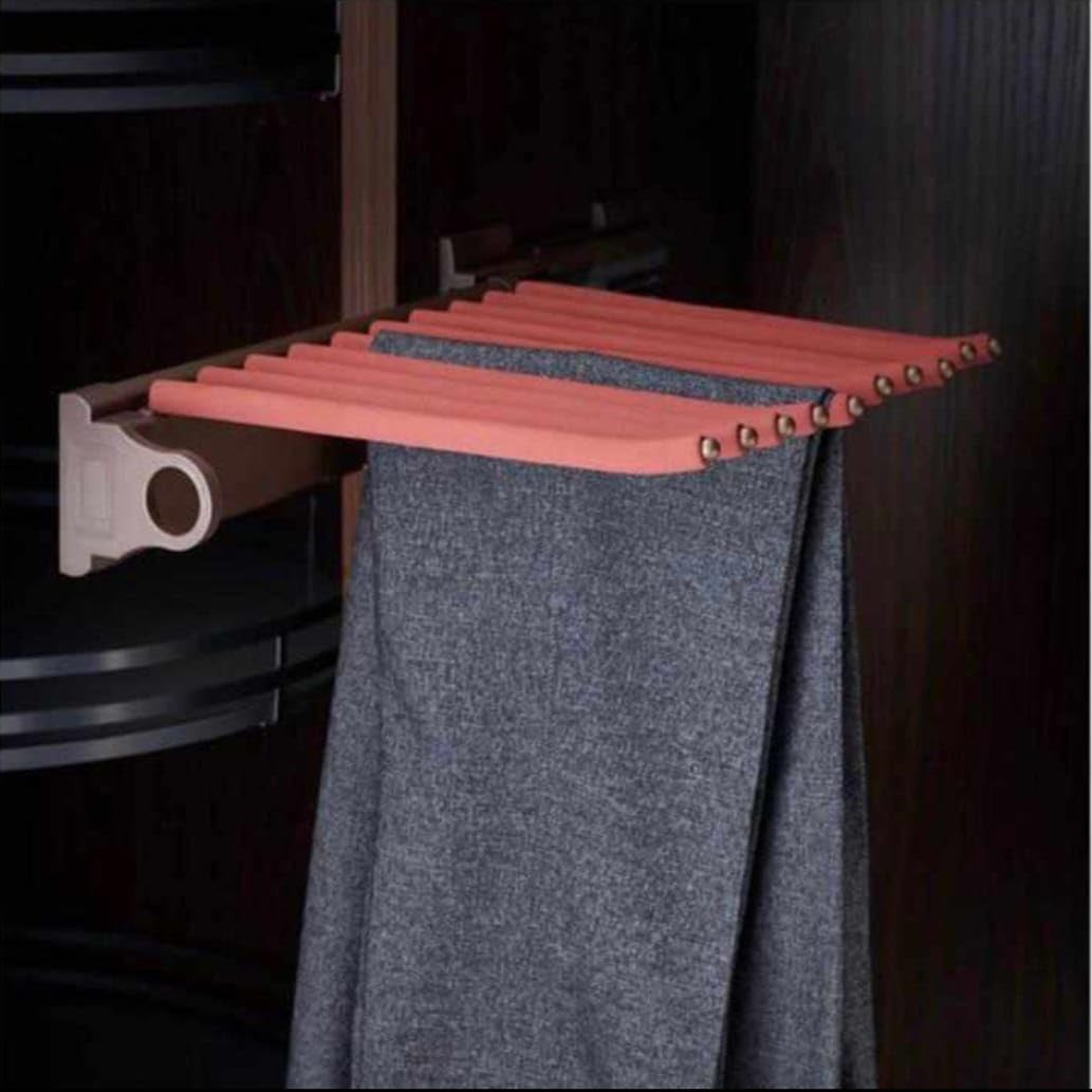 Dbr Kitchen Soft Close Pull-Out Trouser/Saree Rack For Wardrobe Top-Mounted Hanging Trousers Rack (Single Line Trouser Rack Moch