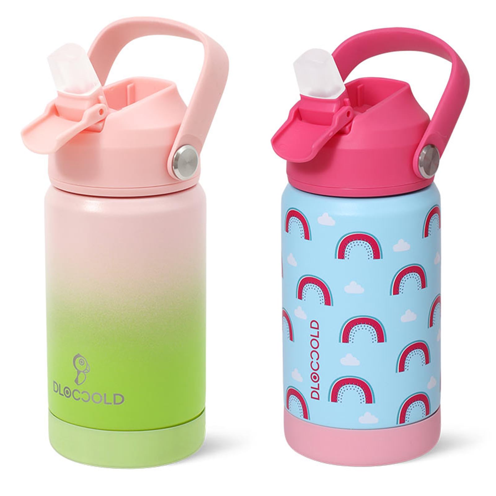 DLOCCOLD Insulated Water Bottle with Leak Proof Straw Lid