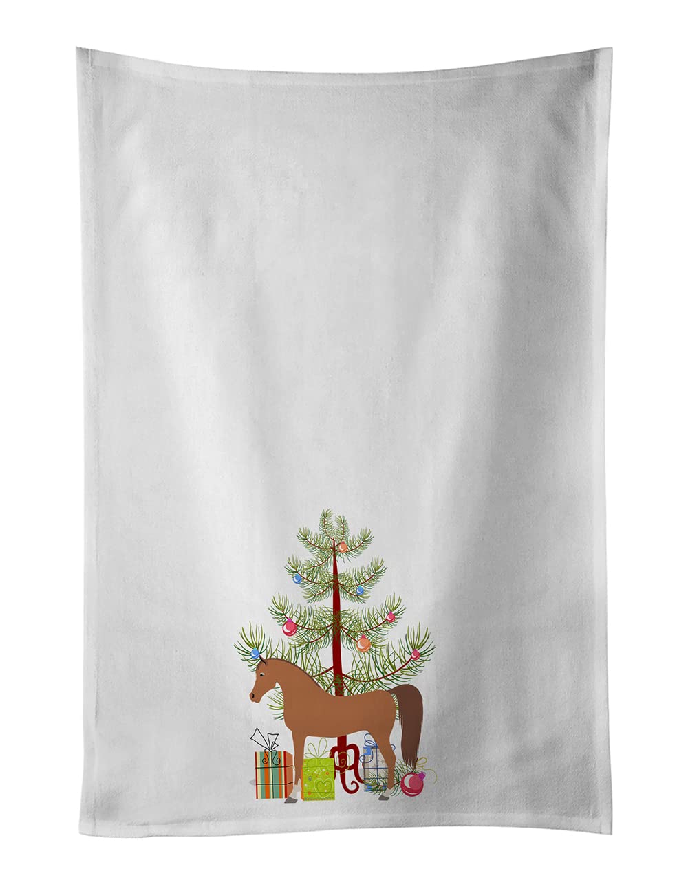 Arabian Horse Christmas White Kitchen Towel Set of 2