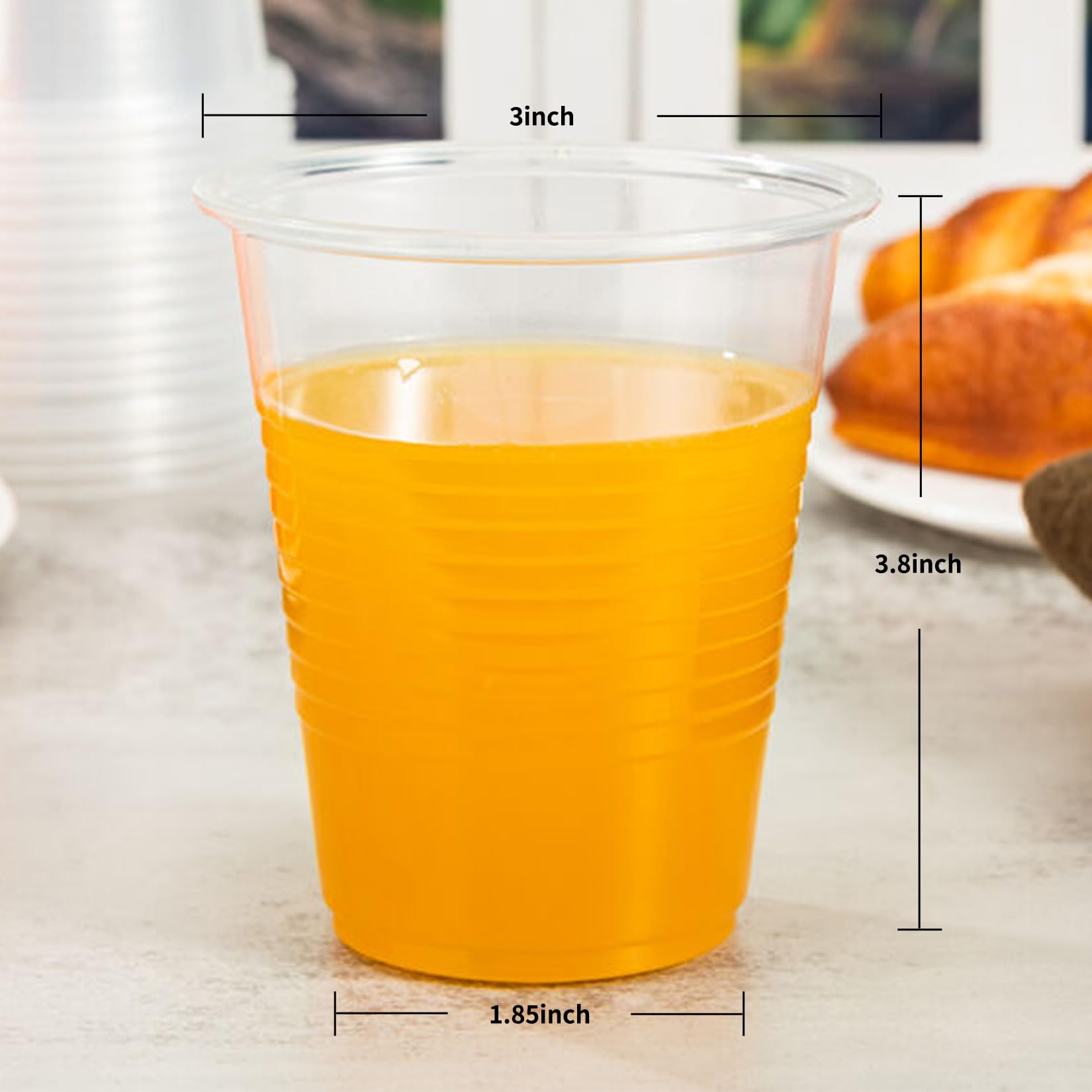 Racetop 300 Pack 12Oz Disposable Plastic Cups, Clear Plastic Cups Tumblers, Plastic Cups Bulk, Transparent For Wedding, Thanksgi