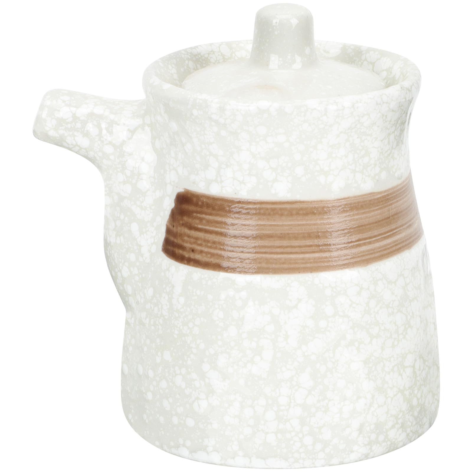 Kichvoe Ceramic Soy Sauce Bottle with Lid - Japanese Oil Vinegar Dispenser - Small Condiment Jar for Kitchen Restaurant