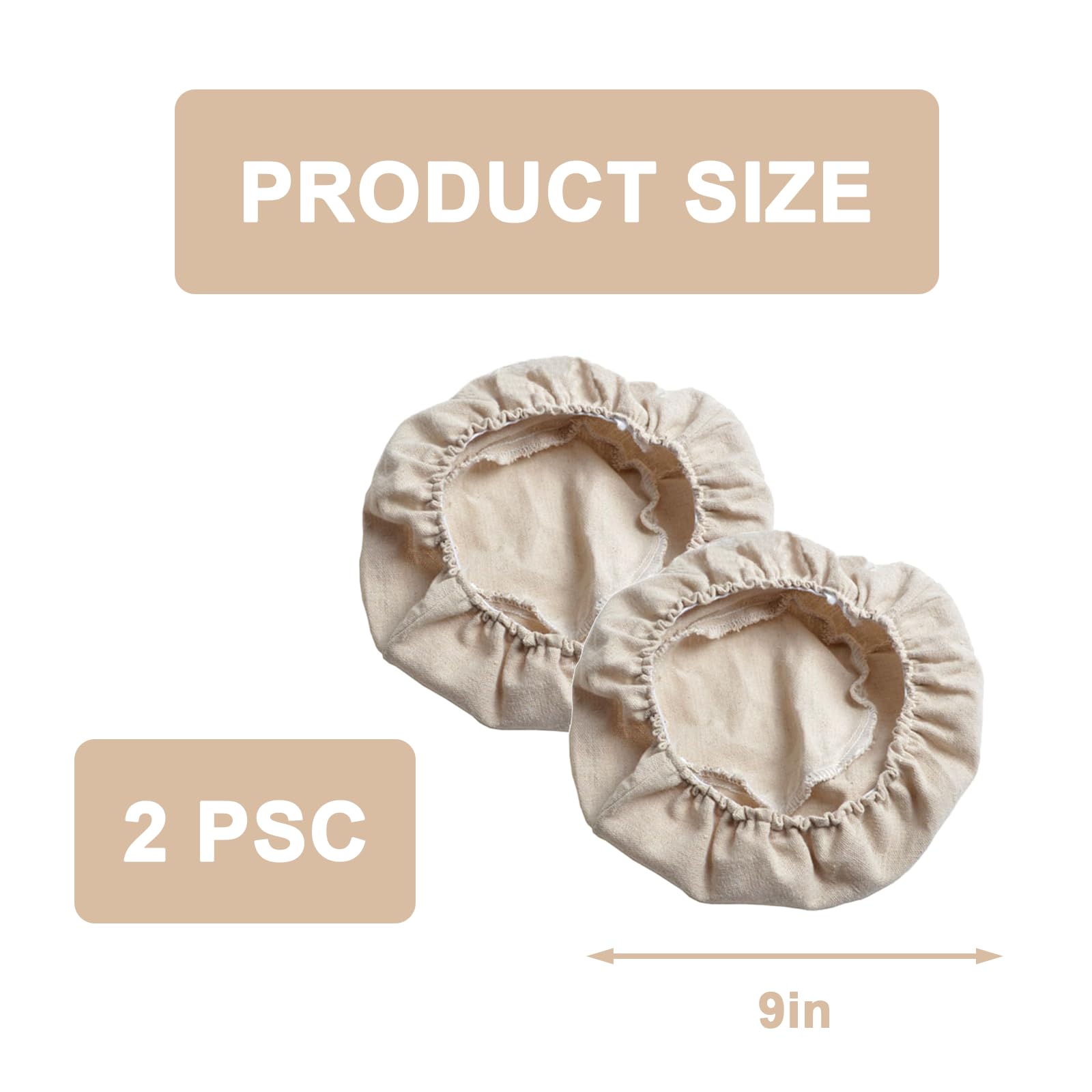 Vyooxcy 2 Pcs Bread Basket Liner Cloth,9 Inch Round Bannetons Covers For Bakery Home Baking Professional Bread Fermentation Clot