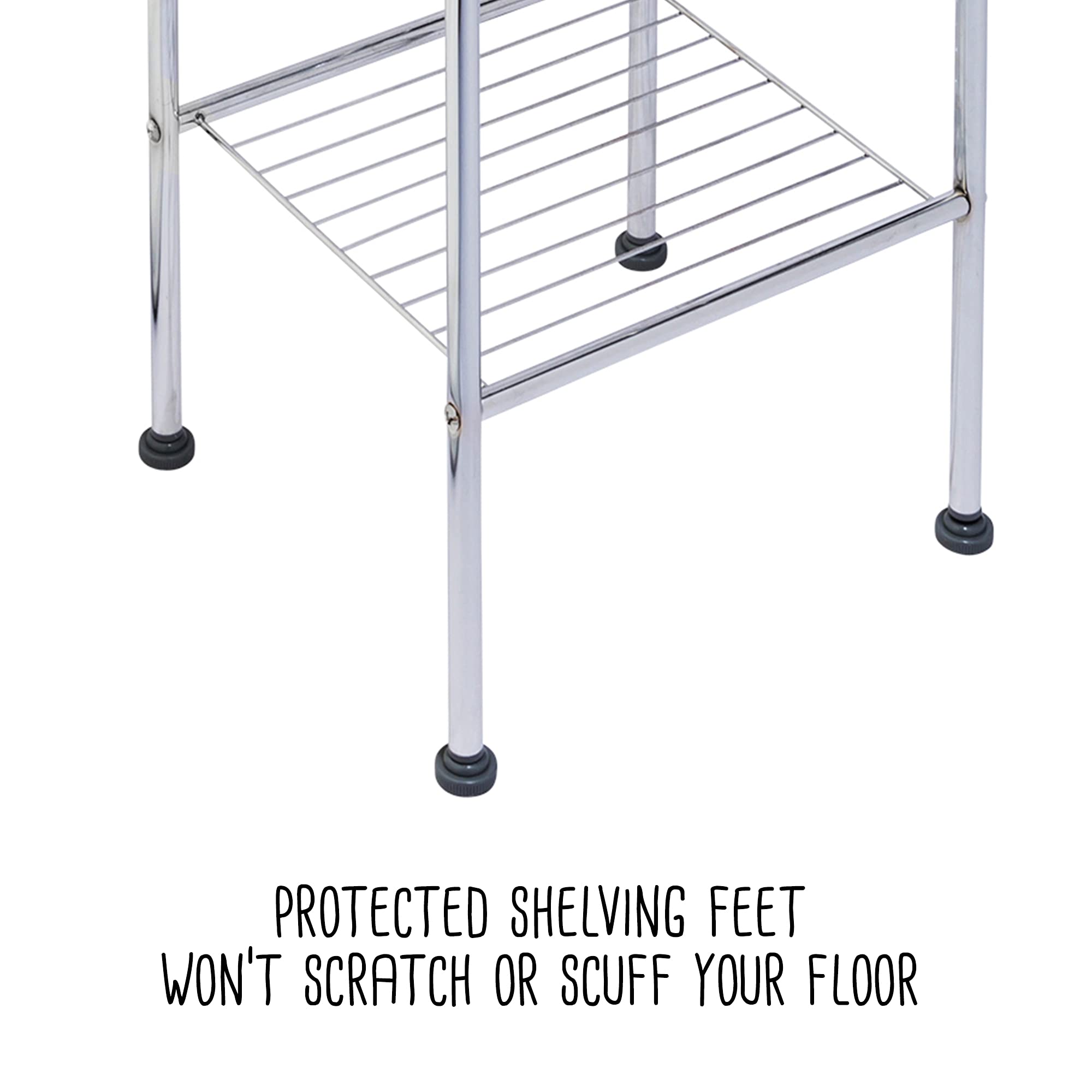 Honey-Can-Do Bth-03484 6 Tier Metal Tower Bathroom Shelf, 12.6 L X 11 W X 59.8 H, Chrome