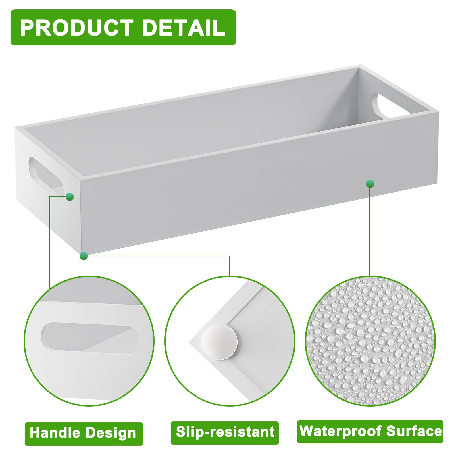 Vitviti Bamboo Toilet Paper Holder Storage, Bamboo Tray For Bathroom With Handle, Toilet Tissue Holder Organizer Basket Containe