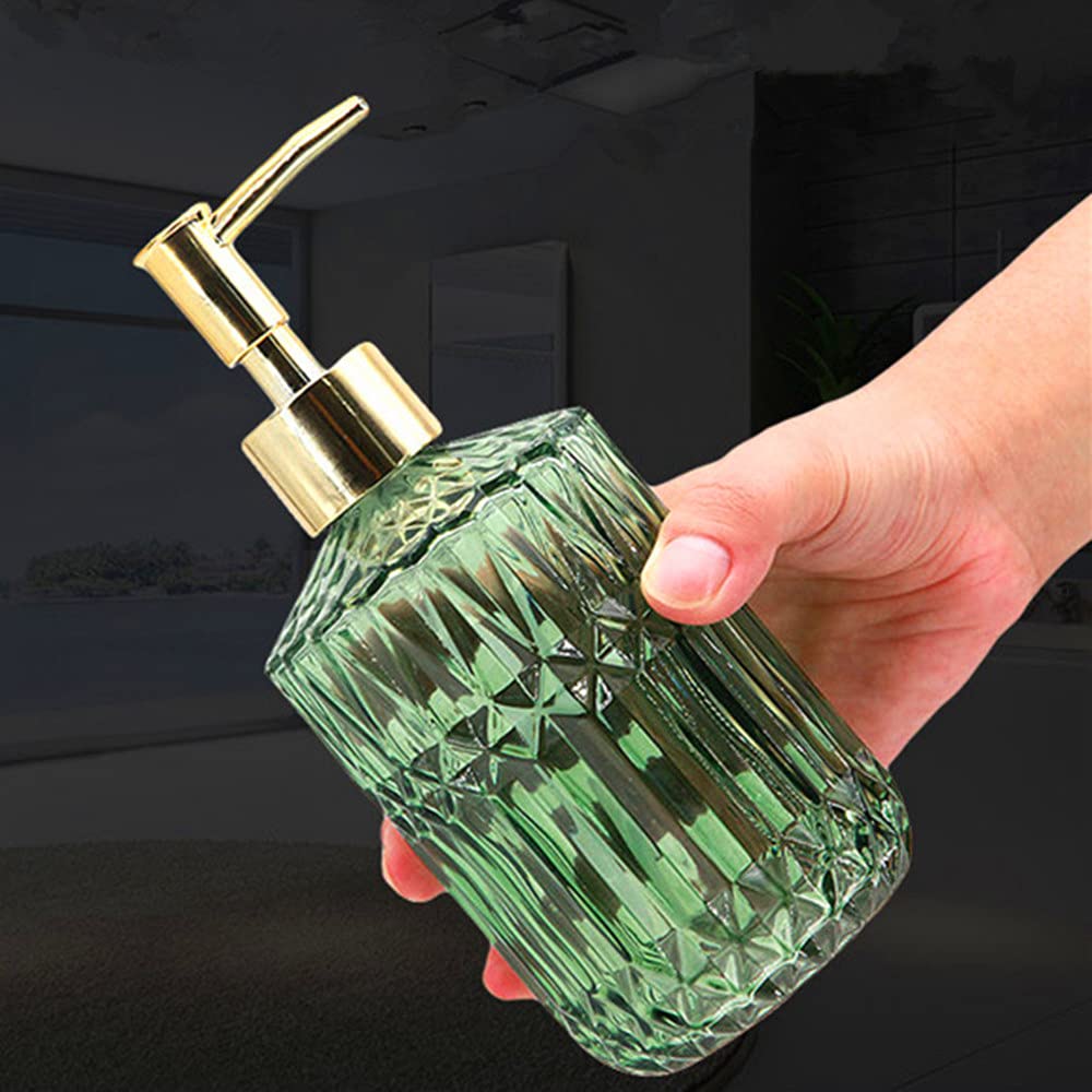 Glass Soap Dispenser With Abs Material Pump Countertop Lotion Hand Soap Dispenser For Bathroom, Elegant Style Kitchen Soap Dispe