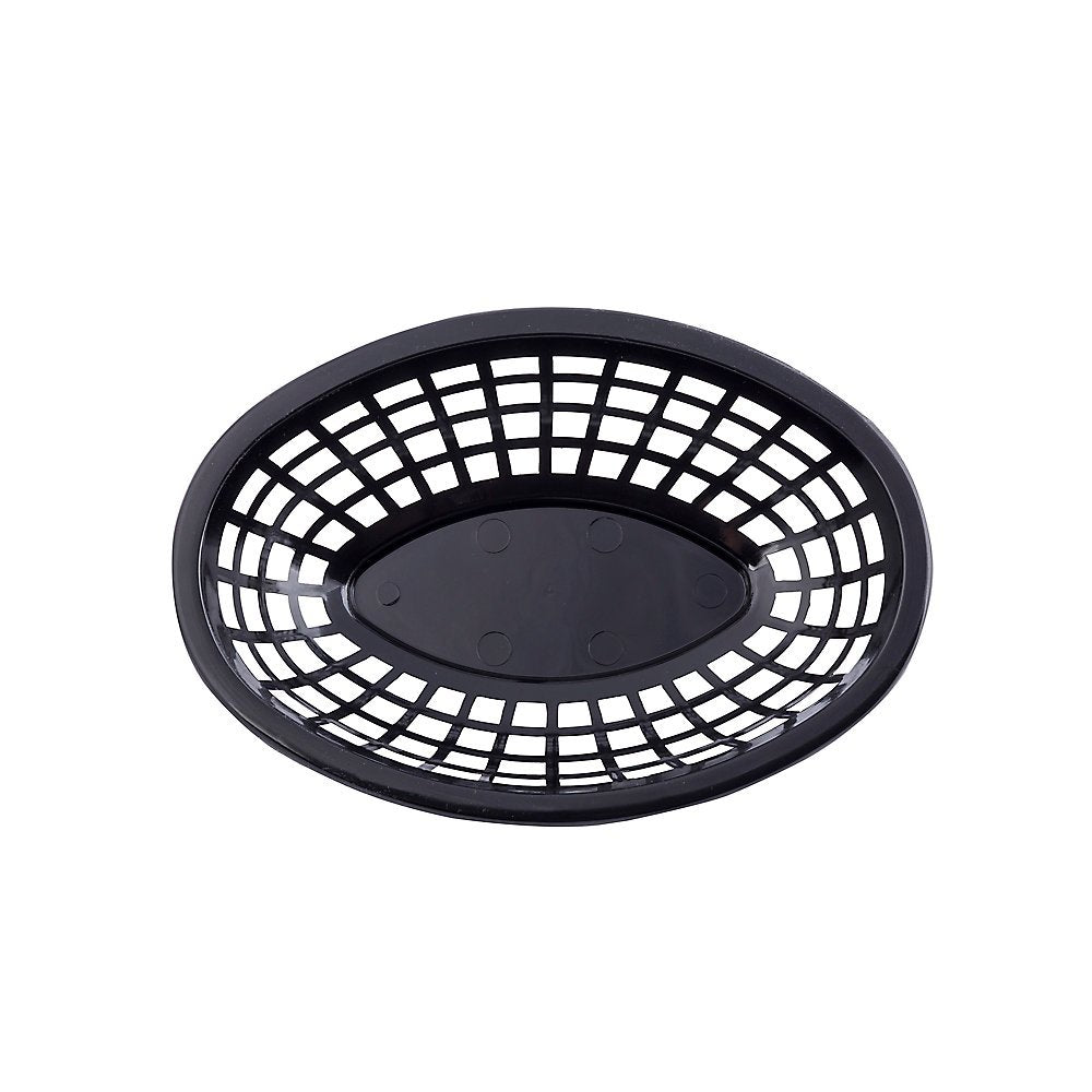Tablecraft Black Polyethylene 7-3/4'' Oval Side Order Basket