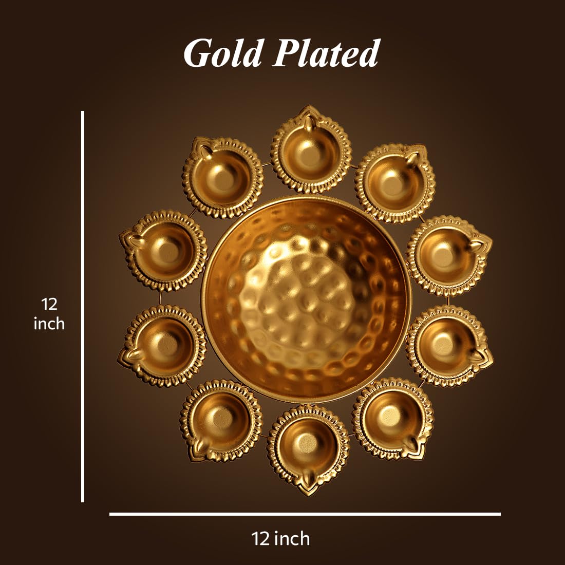 BEYOND THE MAT Floral Decorative Bowl Urli Diya, Diwali Decoration Items for Home Dcor, Handcrafted Elegant Centerpiece, Pooja R