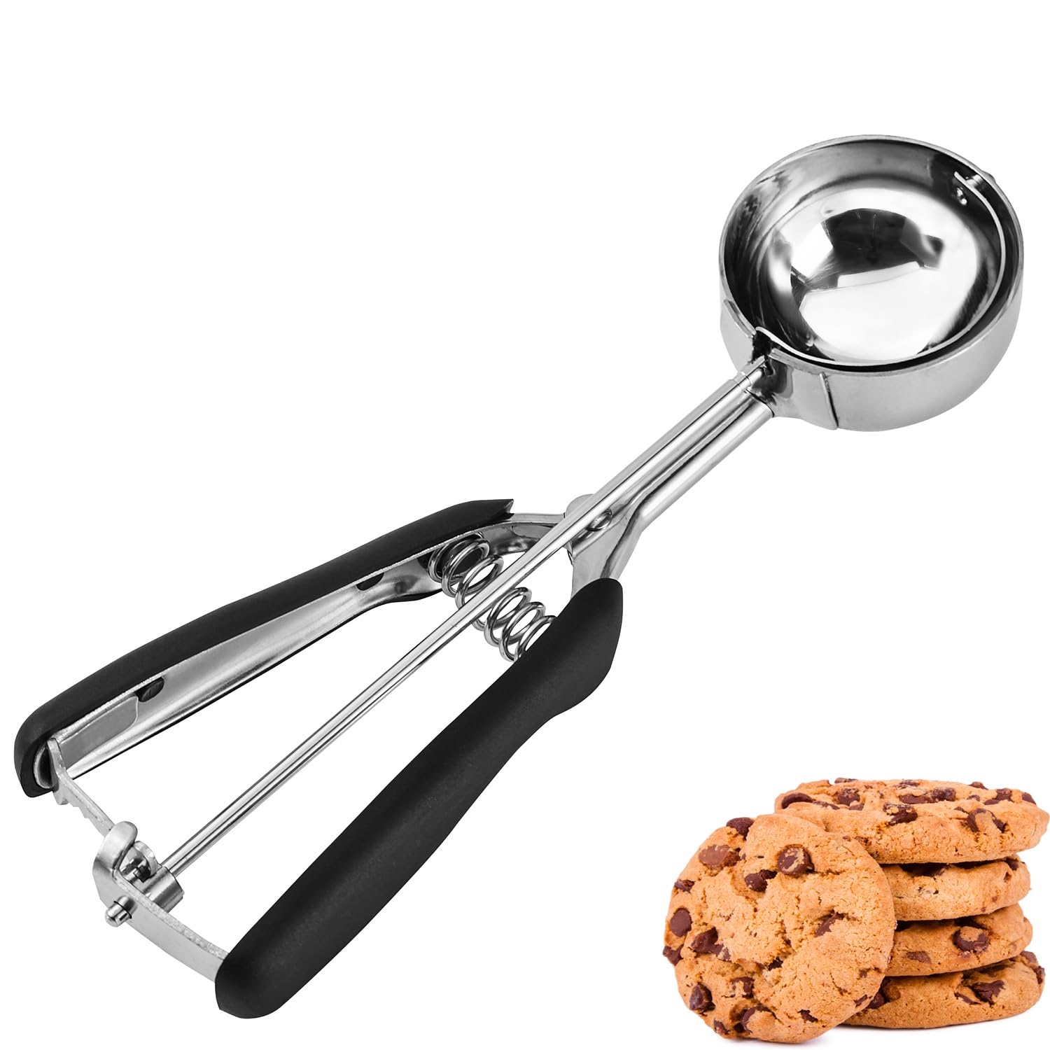 JUNADAEL J Large Cookie Scoop, 3 Tablespoon Cookie Scoop for Baking, Muffin Scoops, Comfortable Grip, Non-Slip, for Ice Cream, C