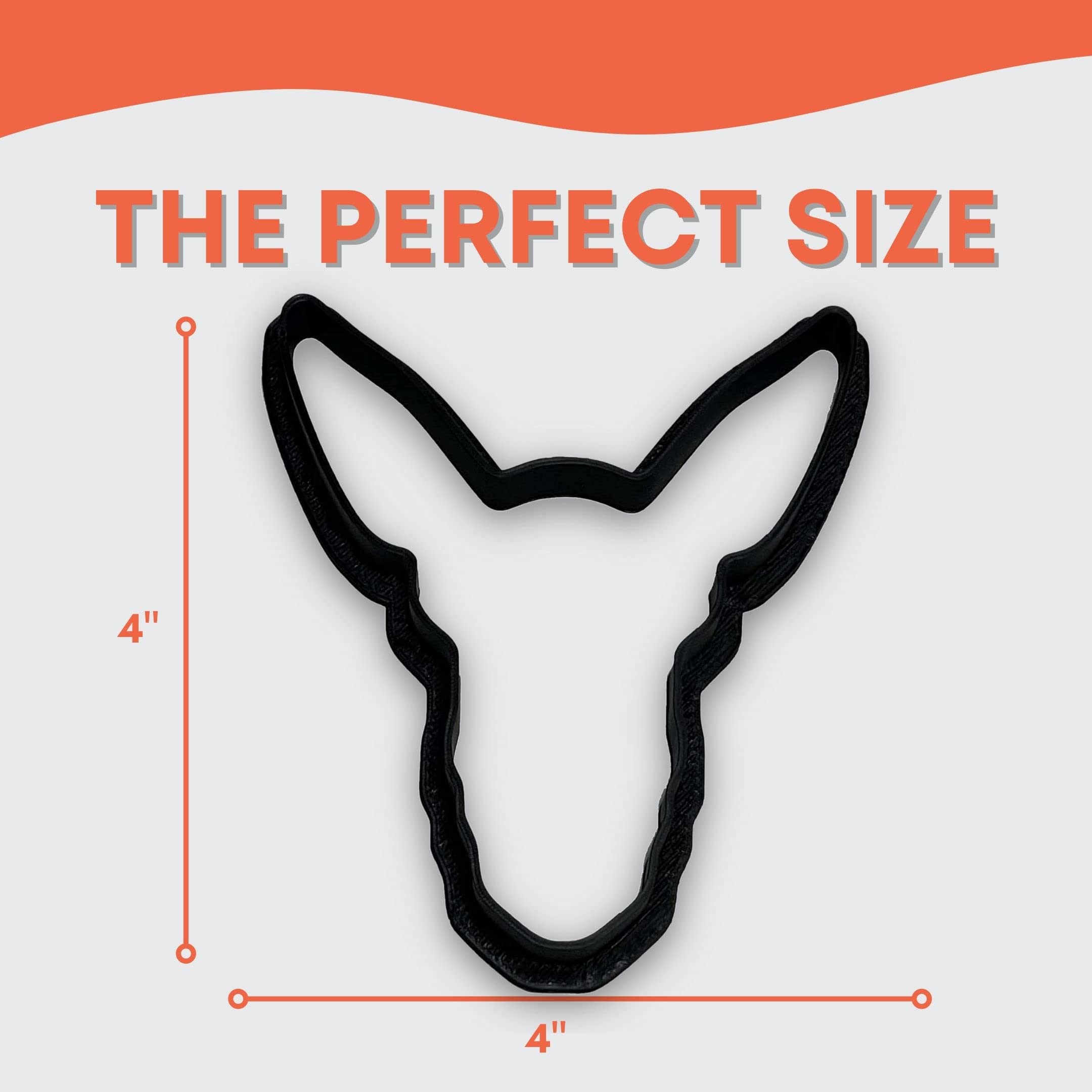 Donkey Head Cookie Cutter With Easy To Push Design (4 Inch)