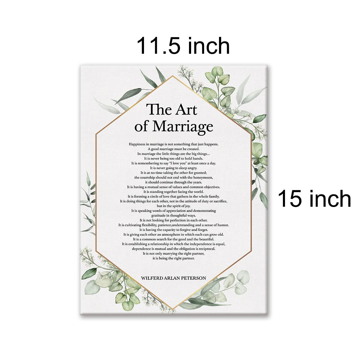 Lexsivo The Art Of Marriage Print Canvas Wall Art Home Decor Happiness In Marriage Is Not Something Painting 12X15 Canvas Poster