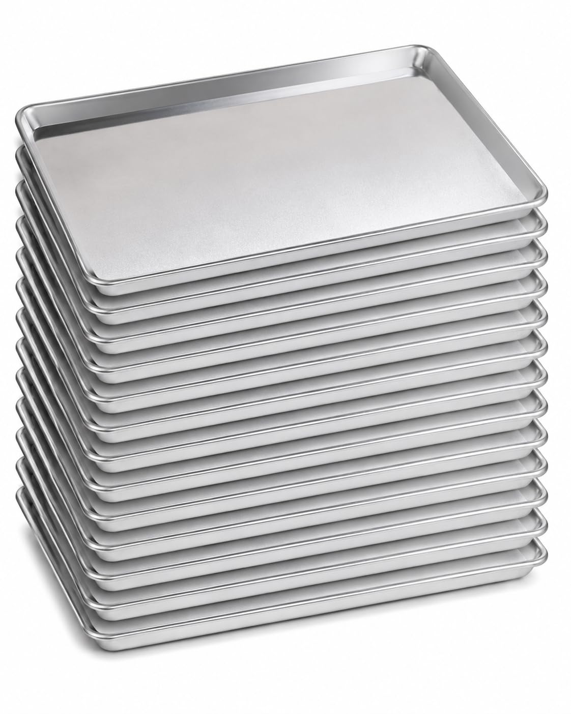 New Star Foodservice Heavy Duty 16-Gauge Aluminum Sheet Pan, 18 x 26 x 1 Inches, Pack of 12