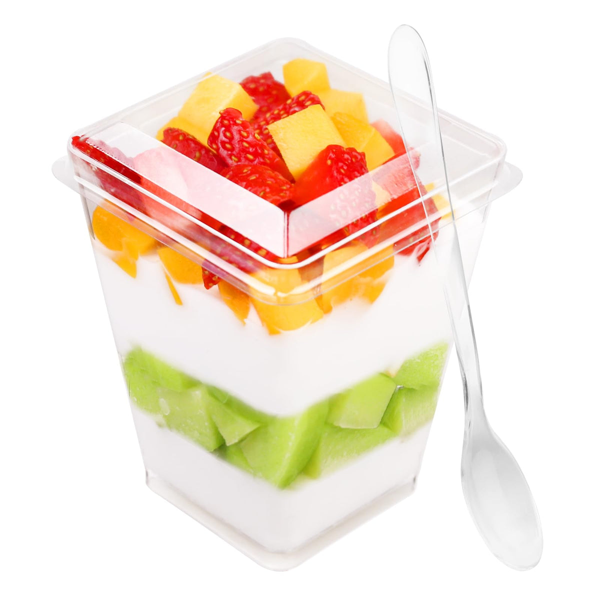 Fifwvgp 50 Pack 5 Oz Plastic Dessert Cups With Lids And Spoons, Yogurt Parfait Cups With Lids Appetizer Cups For Party, Mini Des