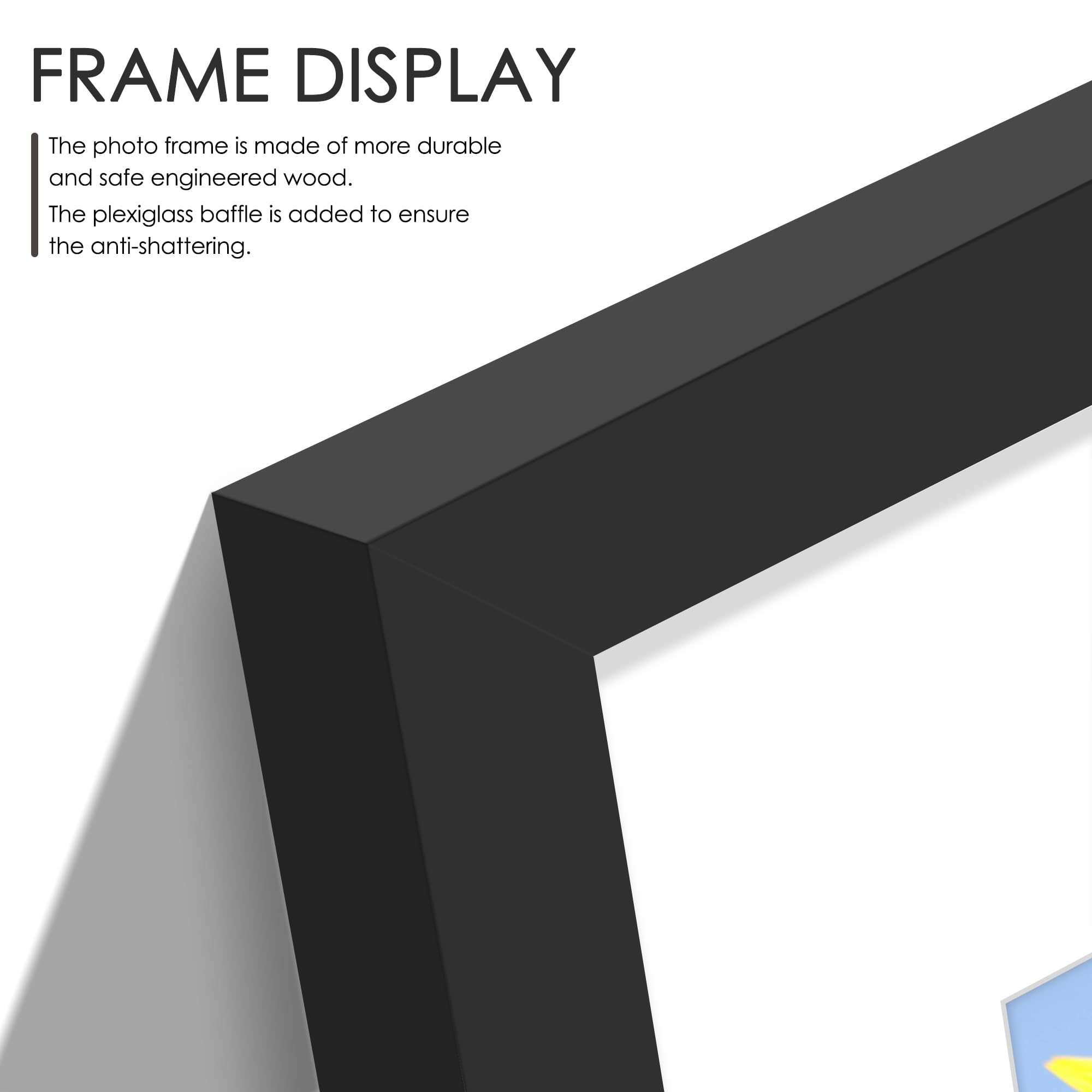 DUENPY 12x28 Collage Picture Frames Display One 8x10 Inch and Two 5x7 and Two 4x6 Photos Collage Wall Decor Wall Hanging or Tabl