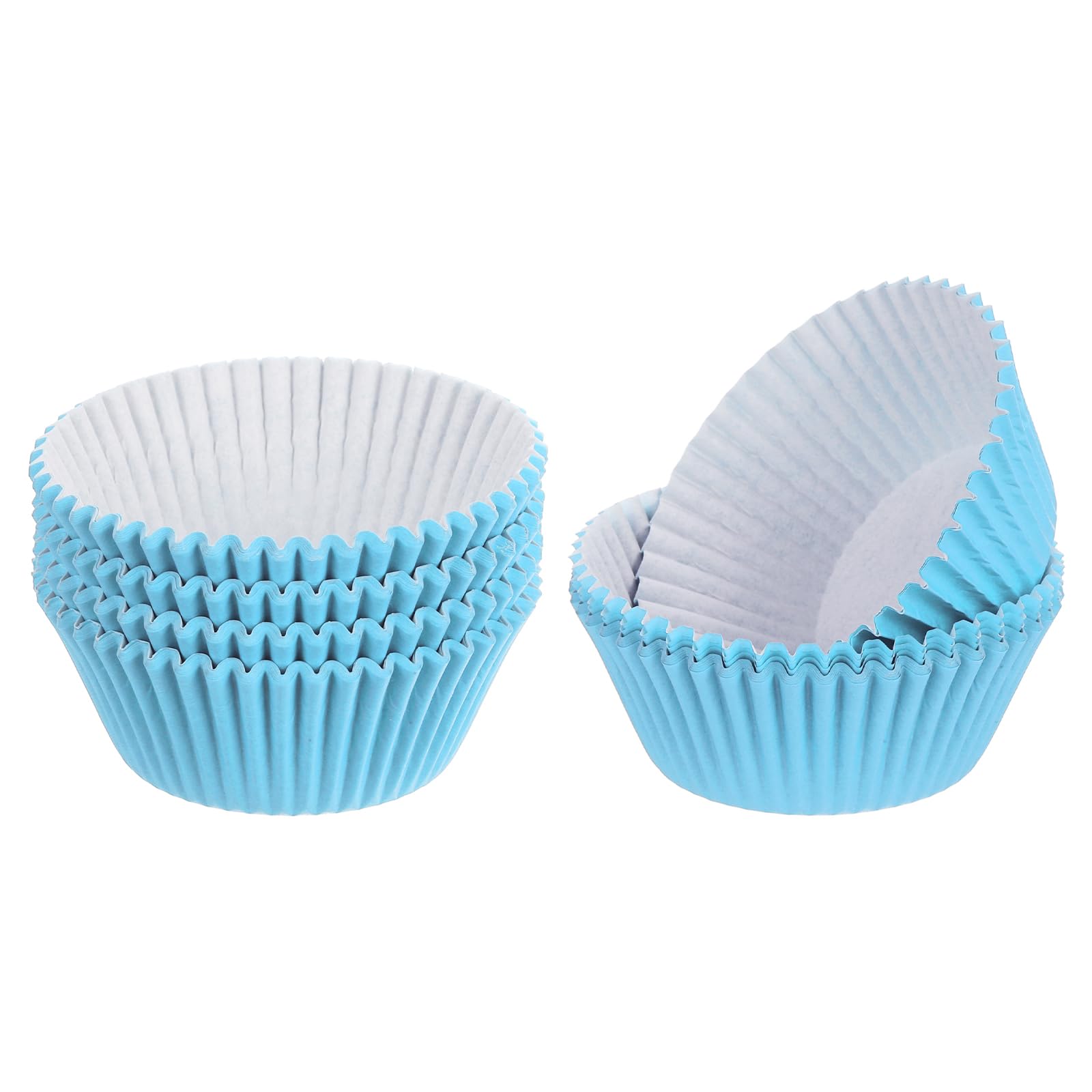 Uxcell 300 Pcs Cupcake Liners, Muffins Paper Baking Cups Wrappers Standard Greaseproof For Baking Cupcake Wrapper, Sky Blue